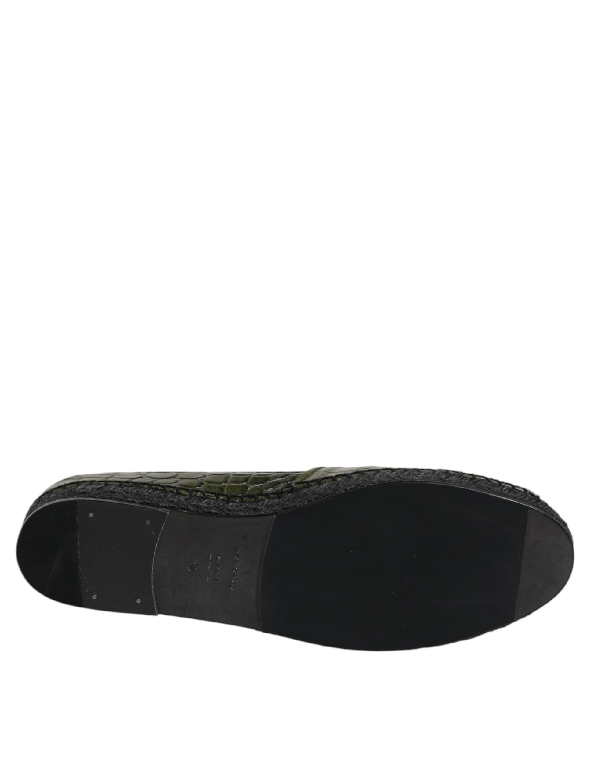 Chaussures à enfiler espadrilles Dolce & Gabbana en cuir exotique vert