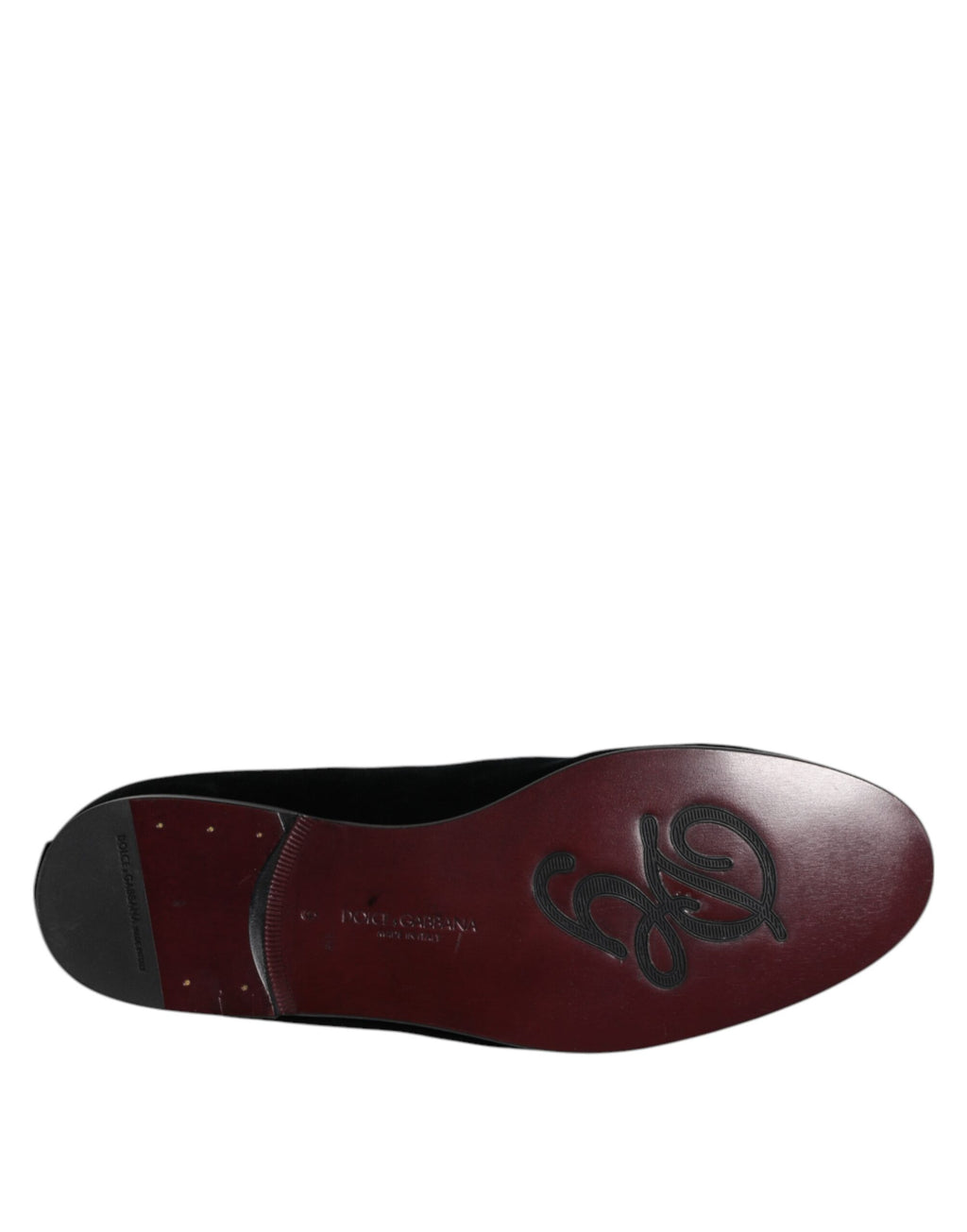 Chaussures Loafers Slip On Embellies en Velours Noir Dolce & Gabbana