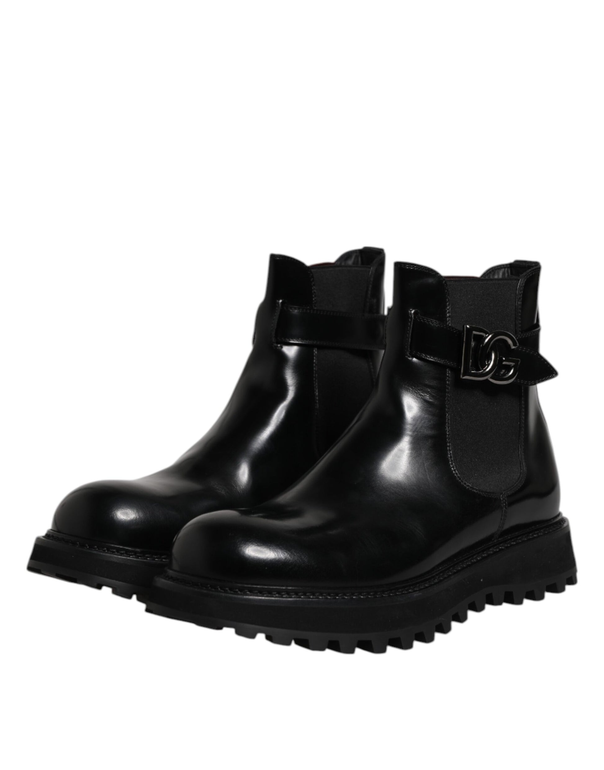 Bottes Chelsea pour homme Dolce & Gabbana noires à ceinture et logo DG