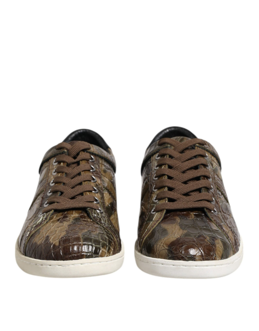 Dolce & Gabbana Baskets basses en cuir exotique marron