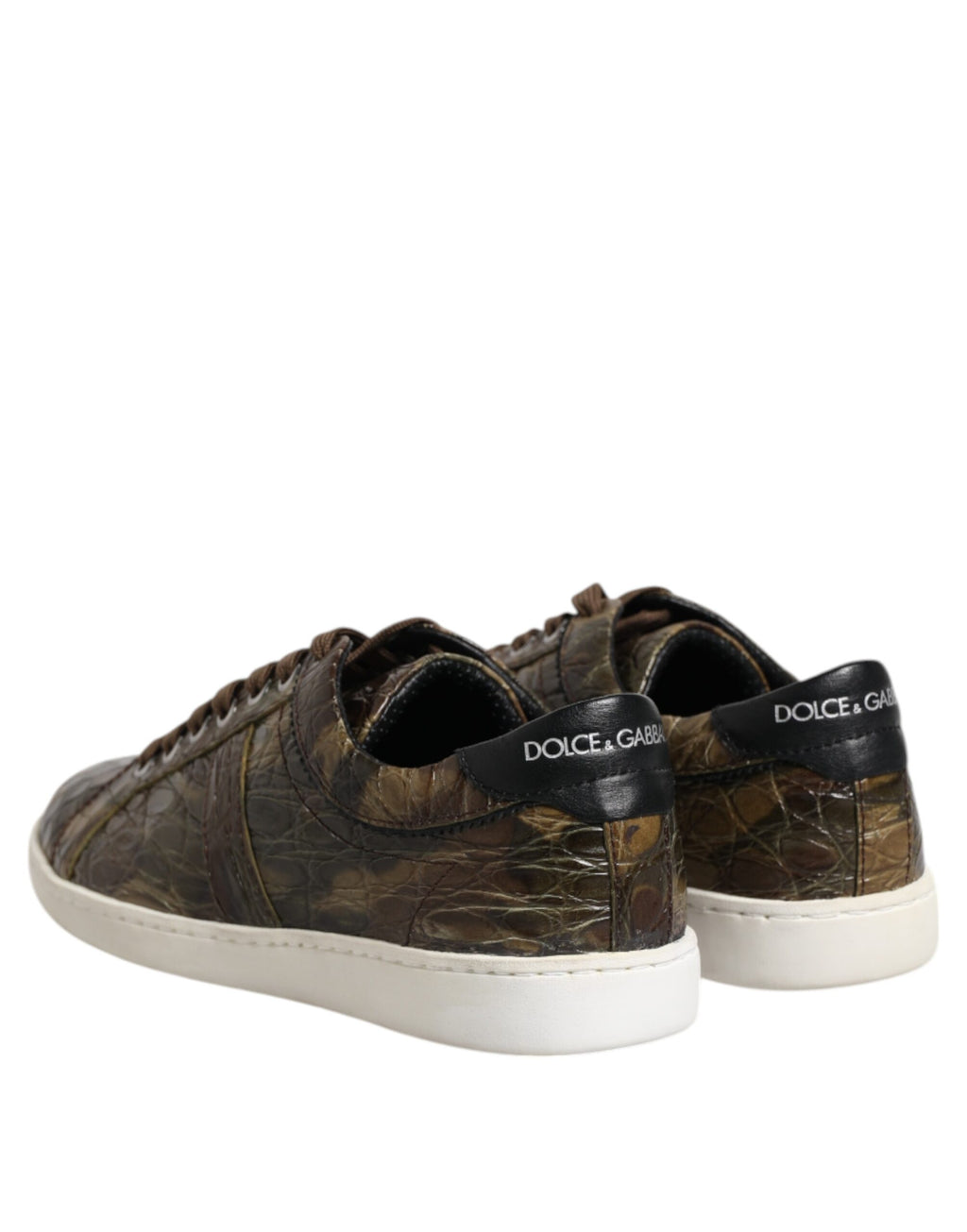 Dolce & Gabbana Baskets basses en cuir exotique marron