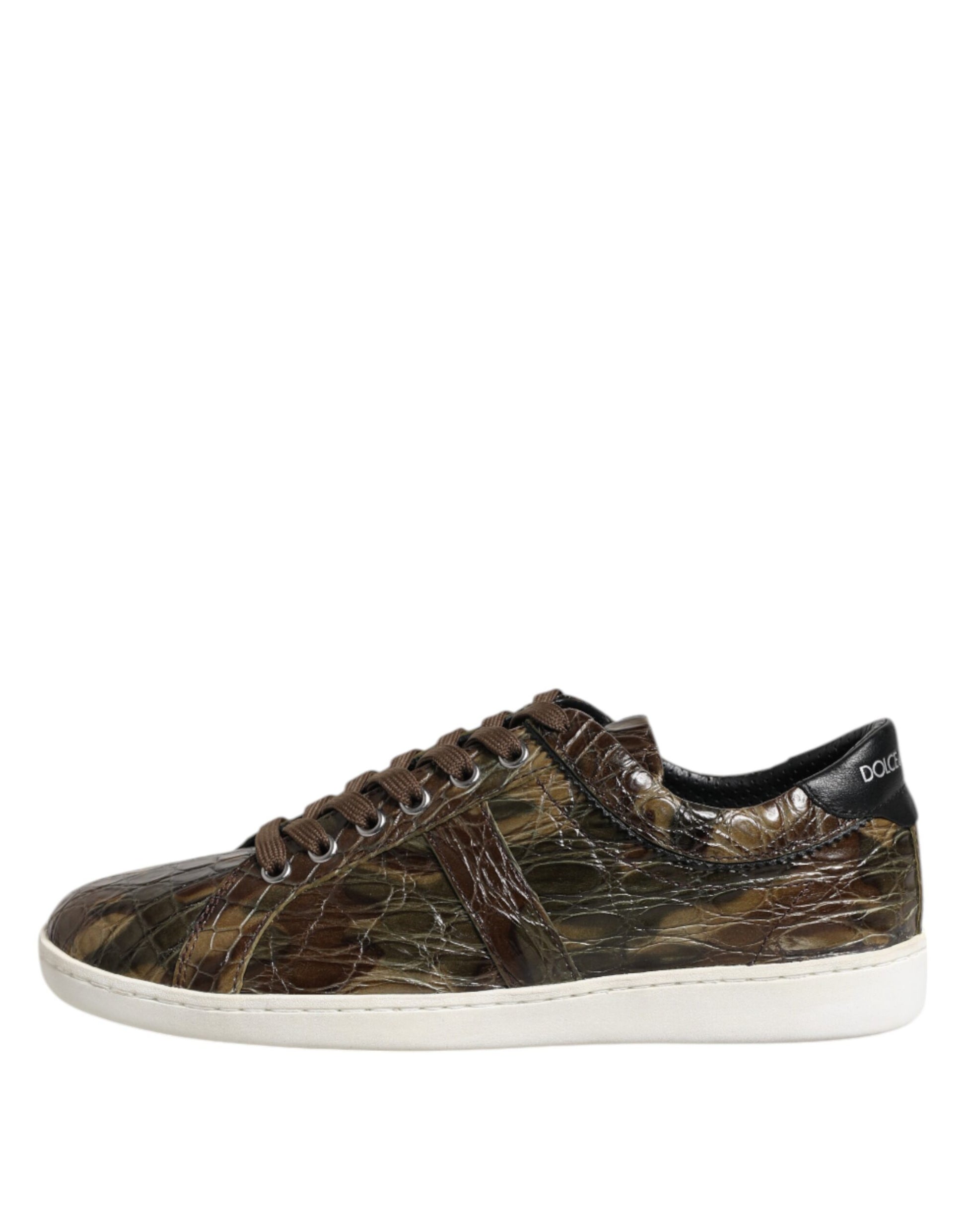 Dolce & Gabbana Baskets basses en cuir exotique marron