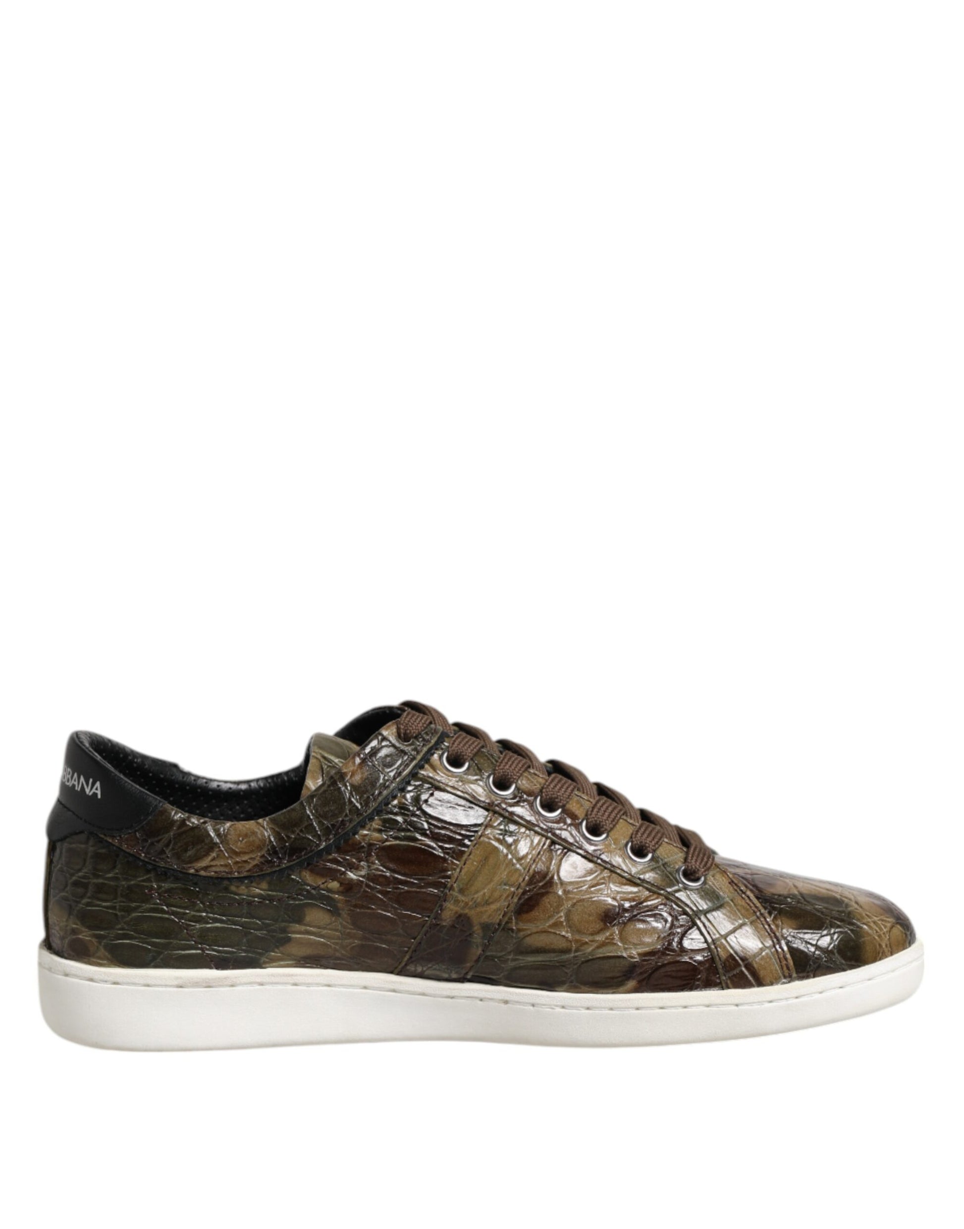 Dolce & Gabbana Baskets basses en cuir exotique marron