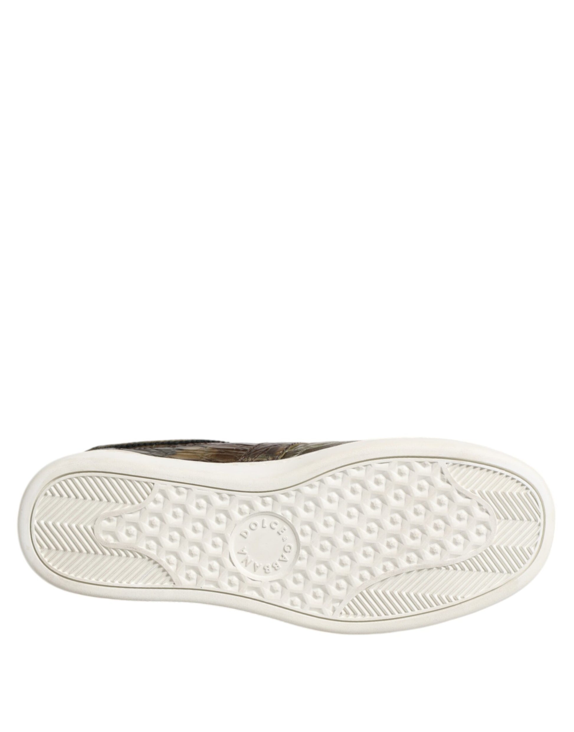 Dolce & Gabbana Baskets basses en cuir exotique marron