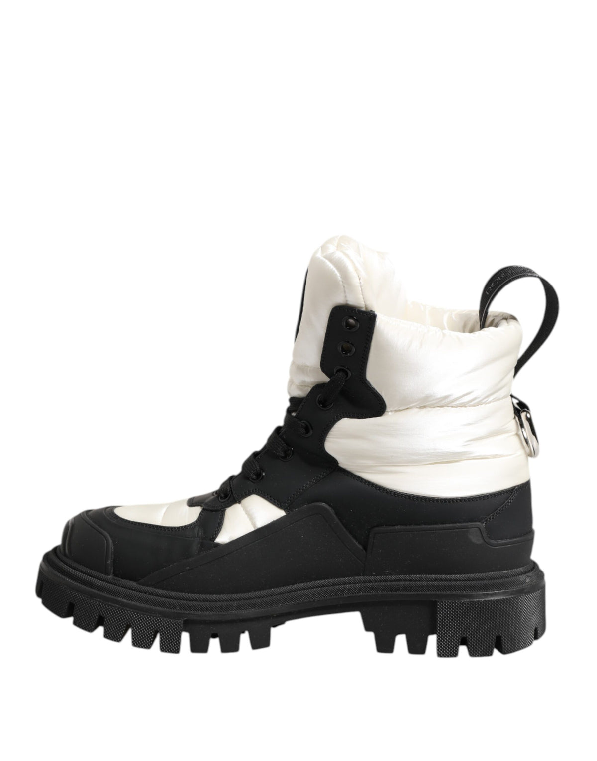 Dolce & Gabbana Bottines courtes lacées et rembourrées noires et blanches