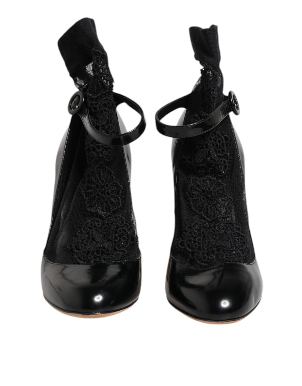 Chaussures à talons escarpins Dolce & Gabbana en cuir noir avec lacets