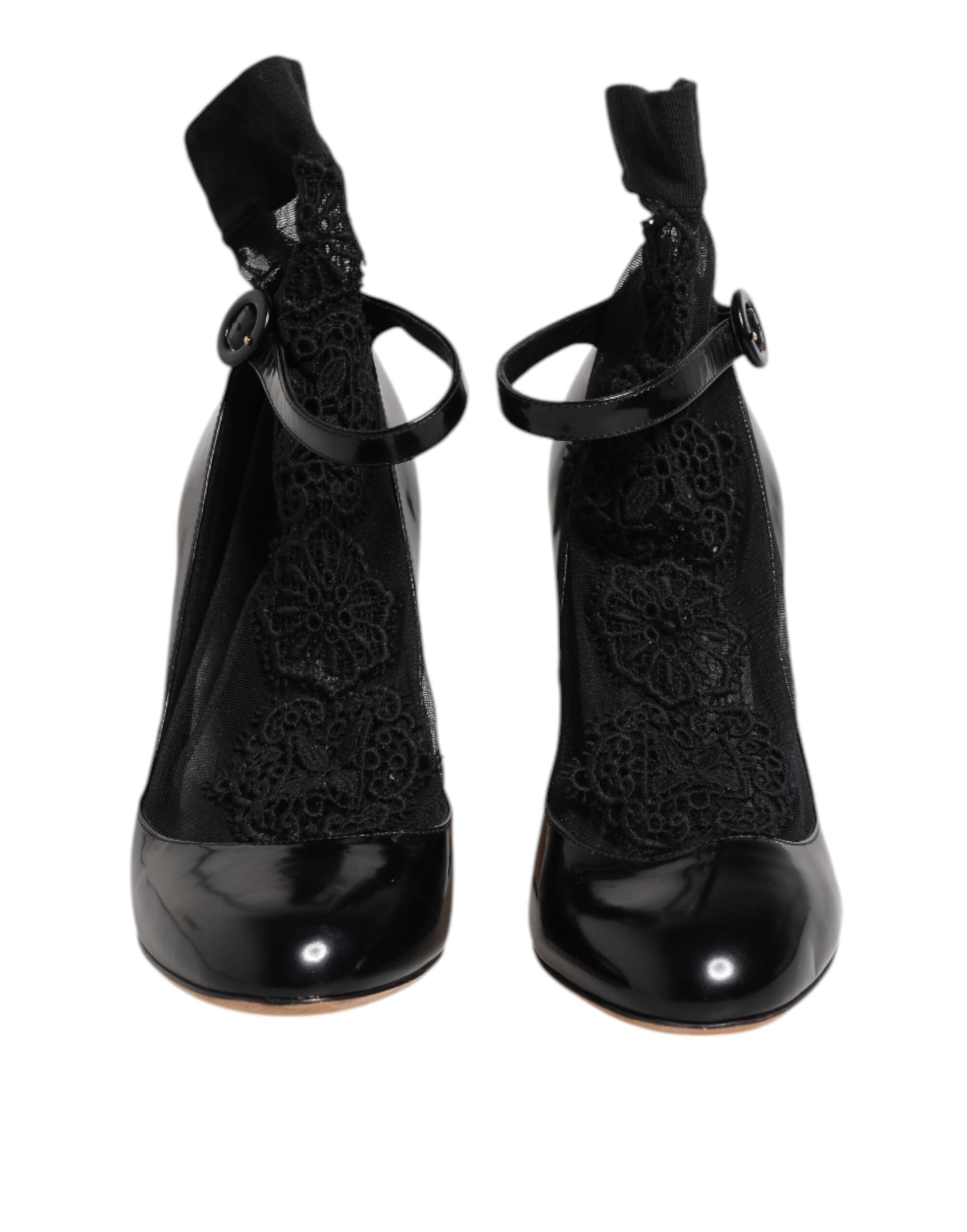 Chaussures à talons escarpins Dolce & Gabbana en cuir noir avec lacets