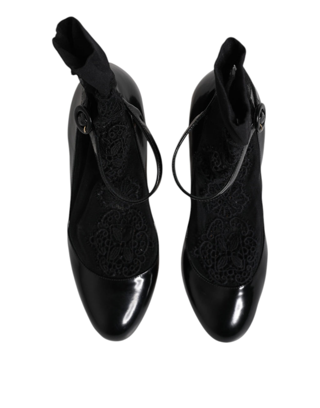 Chaussures à talons escarpins Dolce & Gabbana en cuir noir avec lacets
