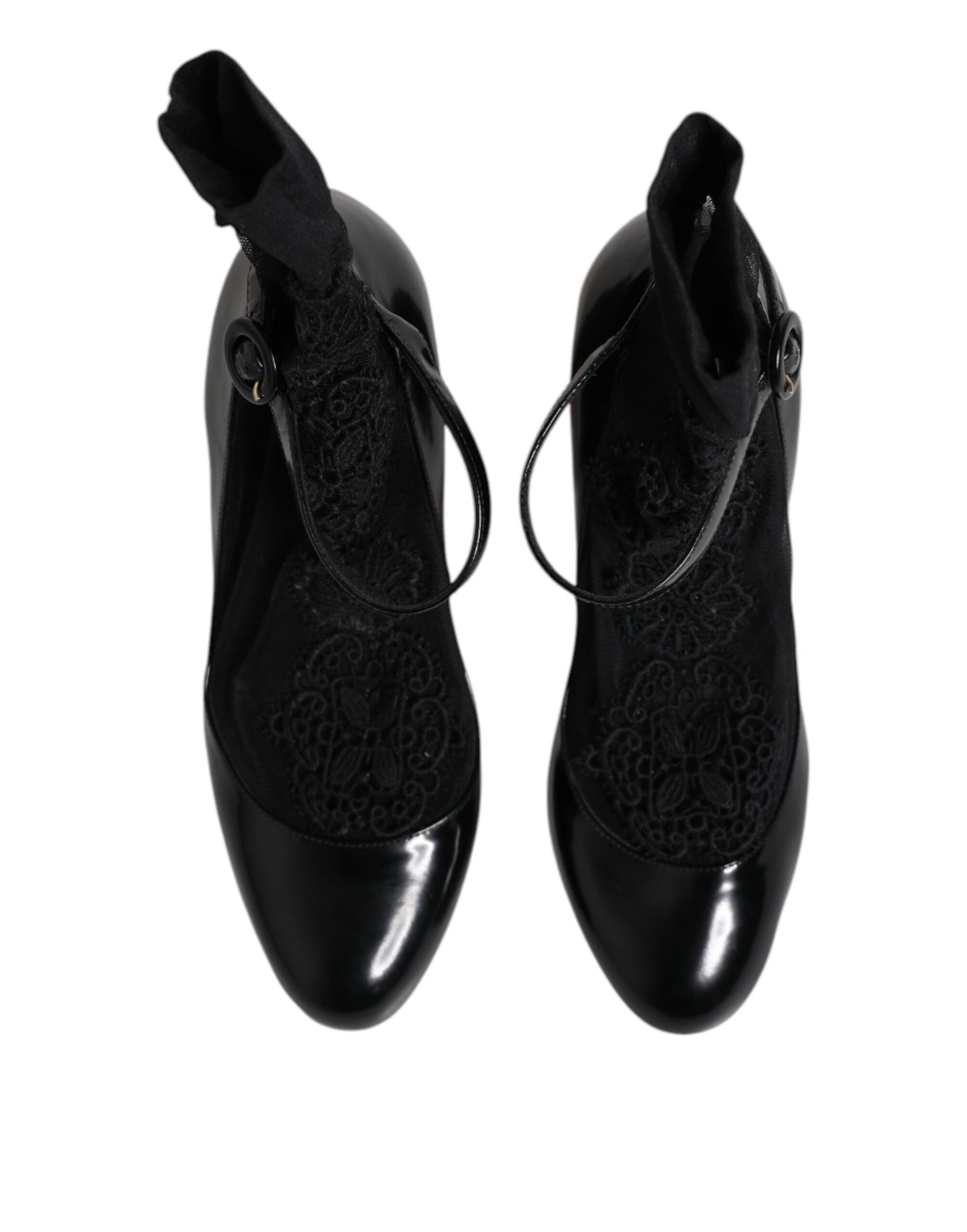 Chaussures à talons escarpins Dolce & Gabbana en cuir noir avec lacets