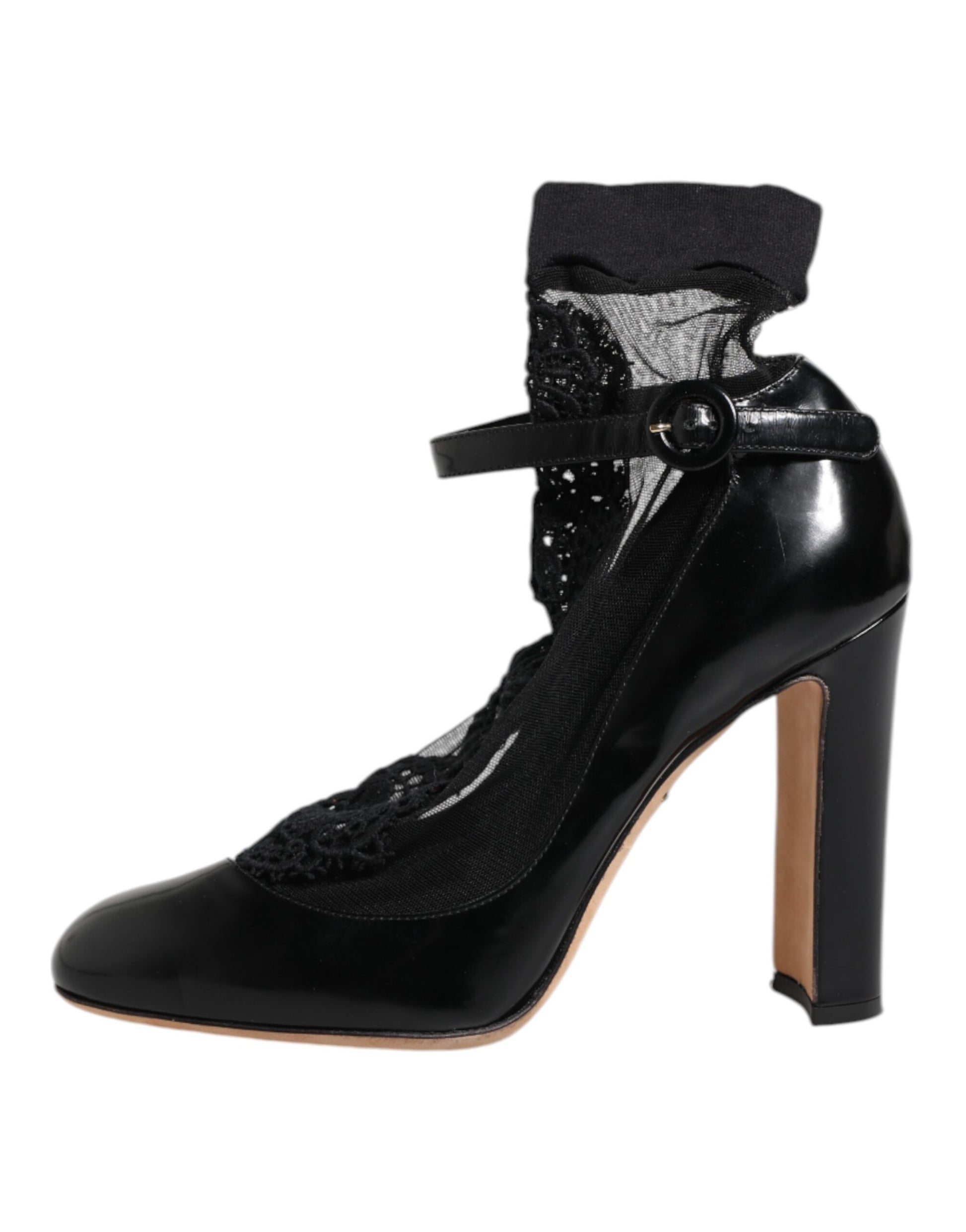 Chaussures à talons escarpins Dolce & Gabbana en cuir noir avec lacets
