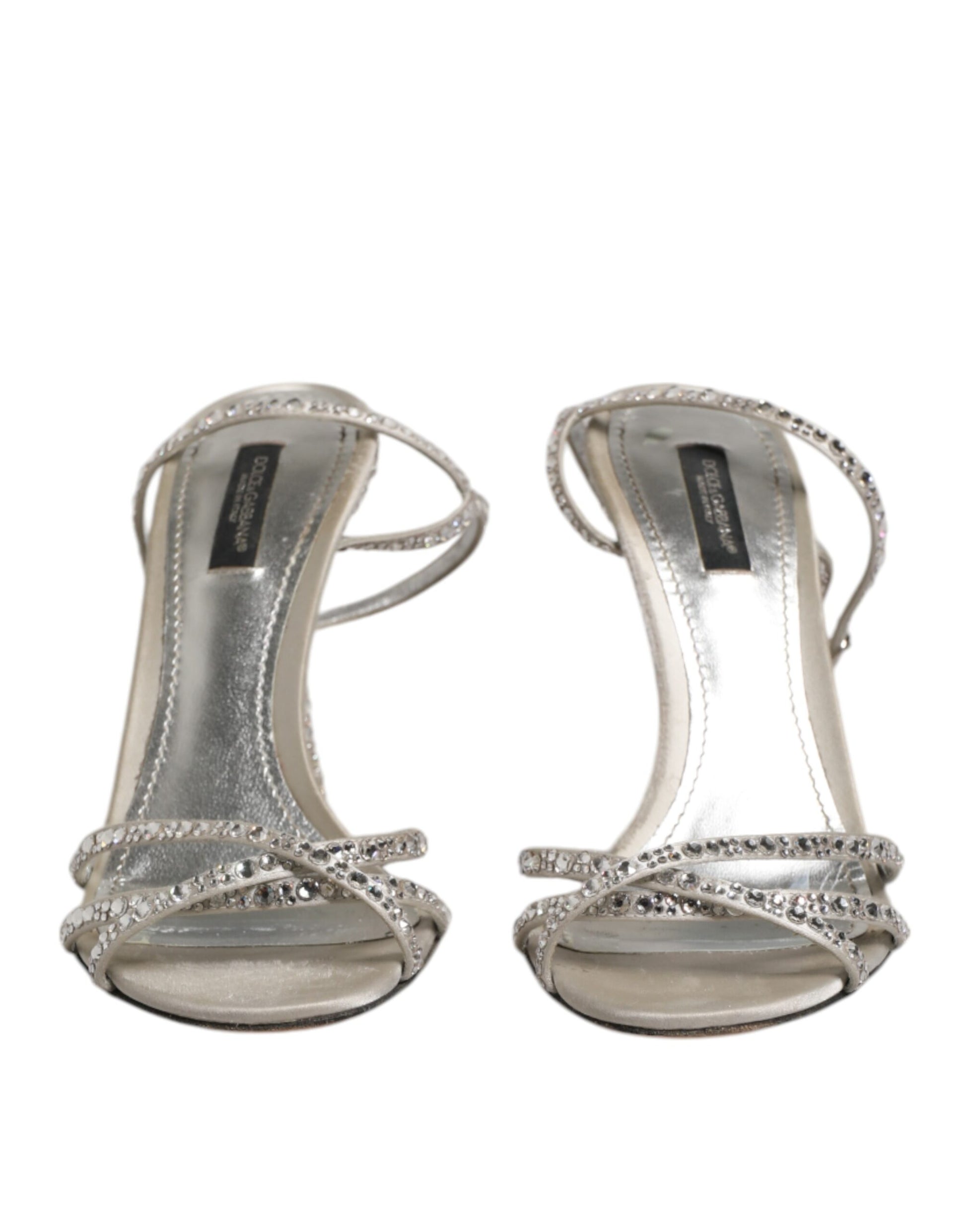 Chaussures Sandales KEIRA Dolce & Gabbana Argent Strass à Bride Cheville