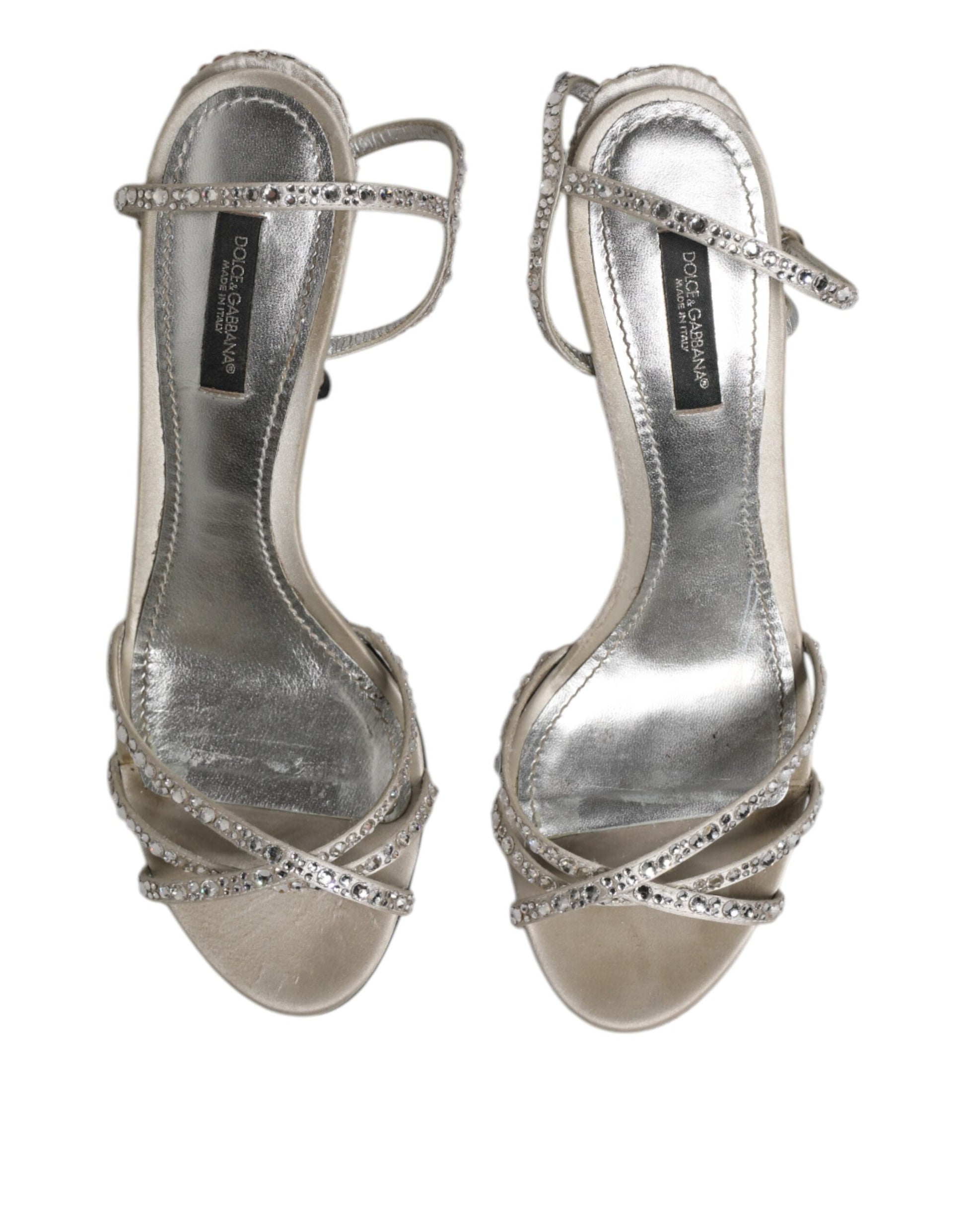 Chaussures Sandales KEIRA Dolce & Gabbana Argent Strass à Bride Cheville