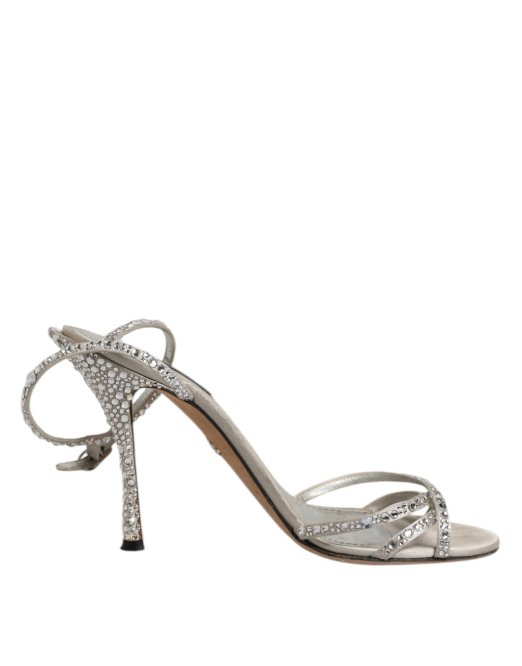 Chaussures Sandales KEIRA Dolce & Gabbana Argent Strass à Bride Cheville