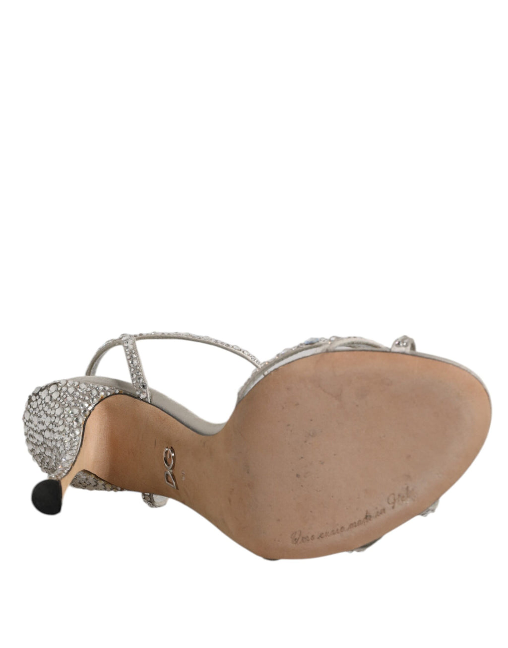 Chaussures Sandales KEIRA Dolce & Gabbana Argent Strass à Bride Cheville