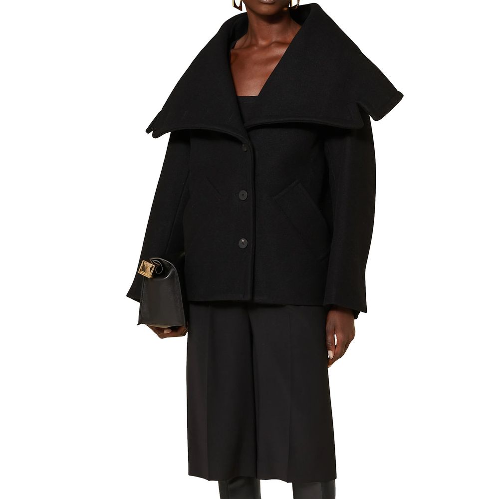 Jacquemus Le Caban Caruso Jacke mit drapiertem Kragen