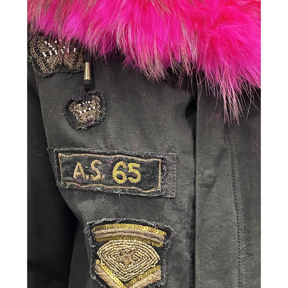 AS65 Parkajacke aus Canvas mit Verzierung