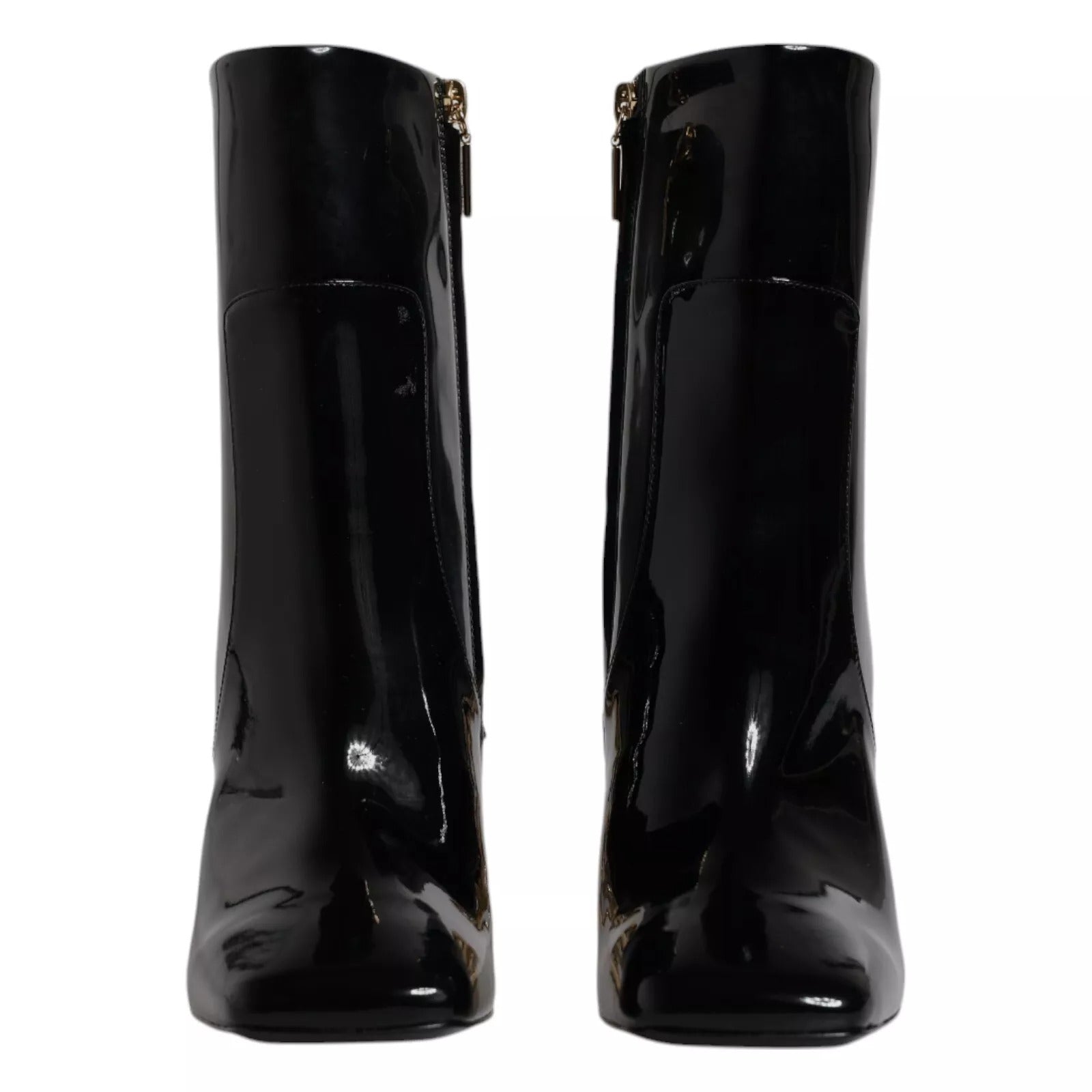 Bottes mi-mollet en cuir noir Jackie Dolce & Gabbana