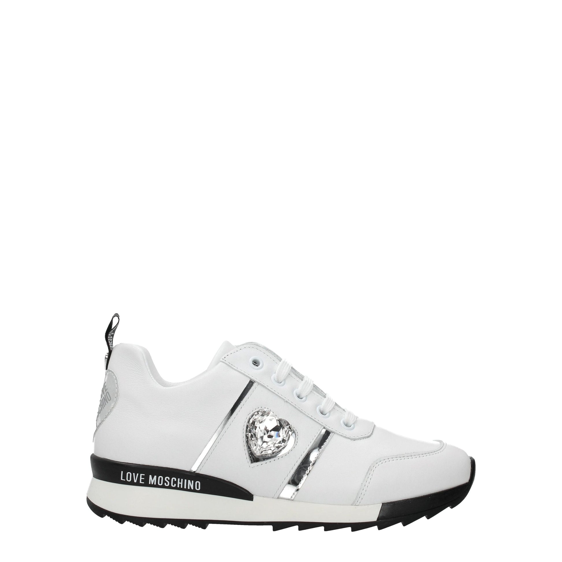 Baskets basses Love Moschino en cuir blanc