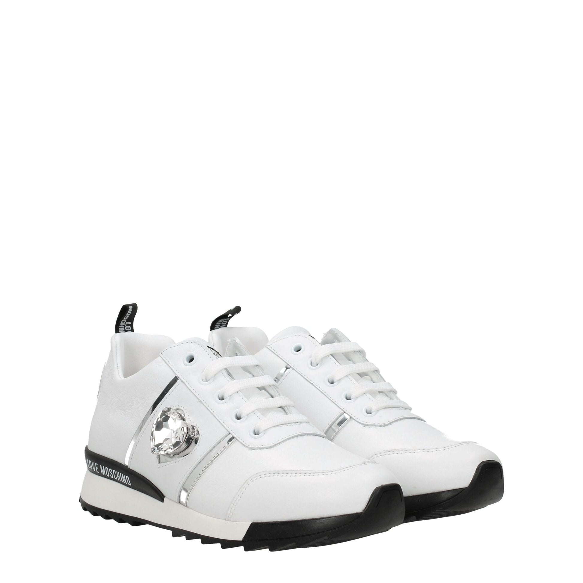 Baskets basses Love Moschino en cuir blanc