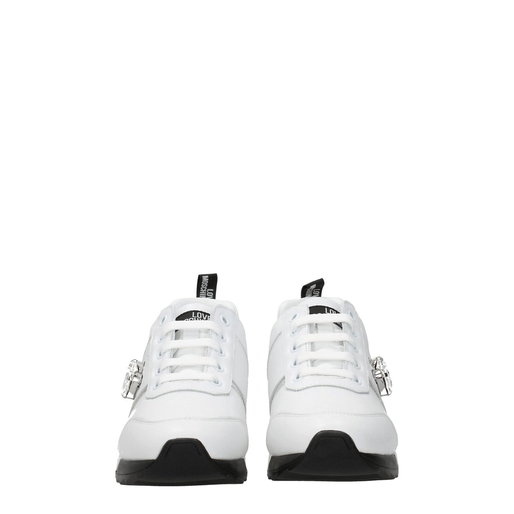 Baskets basses Love Moschino en cuir blanc