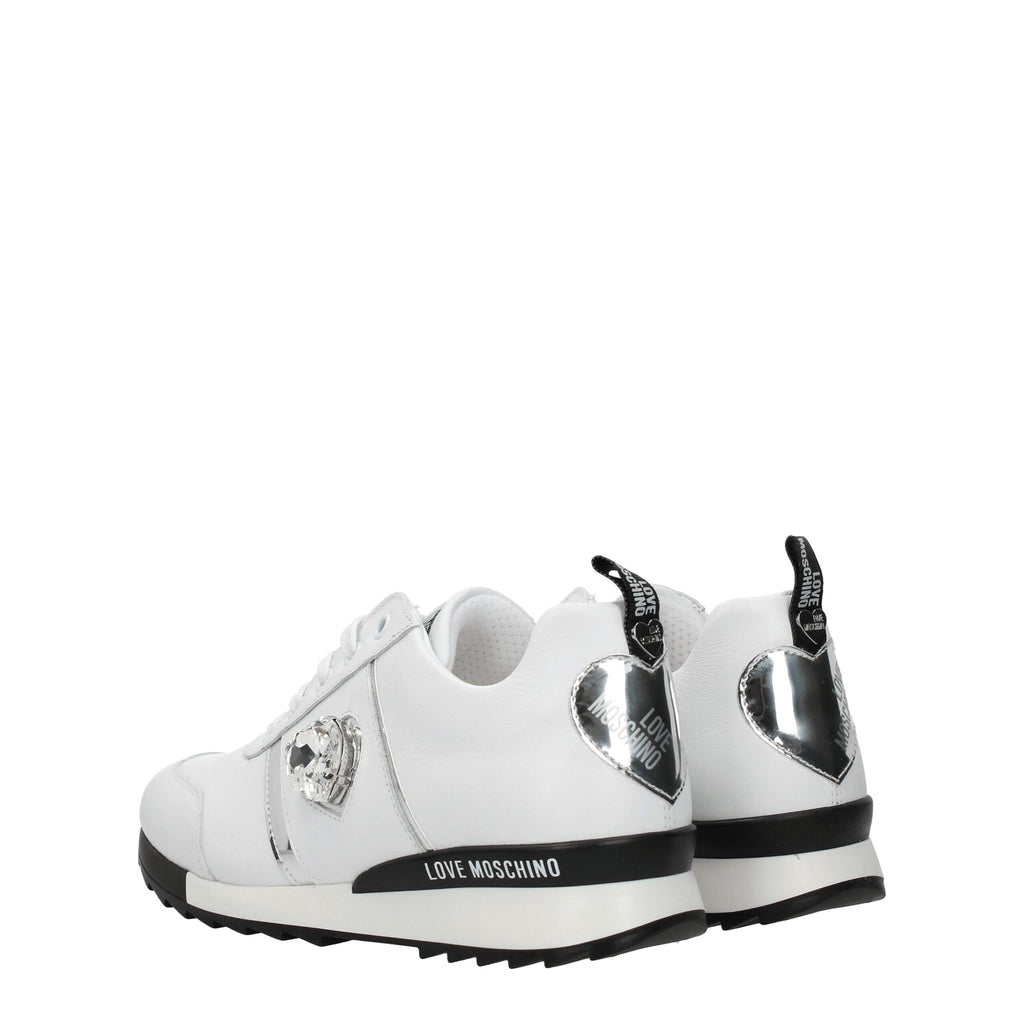 Baskets basses Love Moschino en cuir blanc