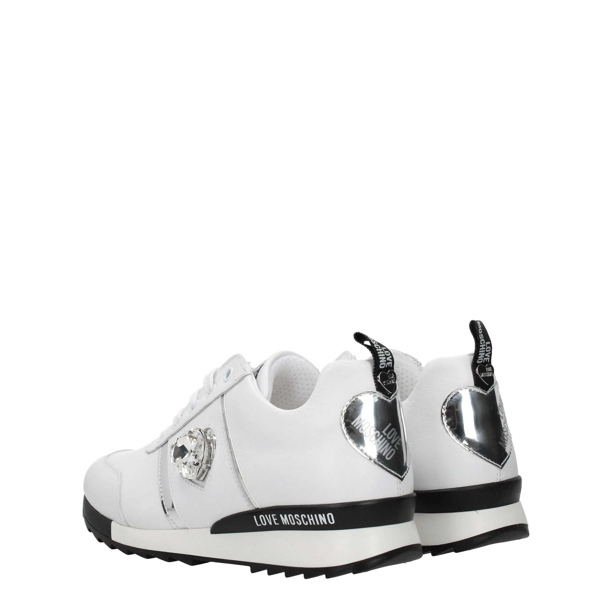 Baskets basses Love Moschino en cuir blanc