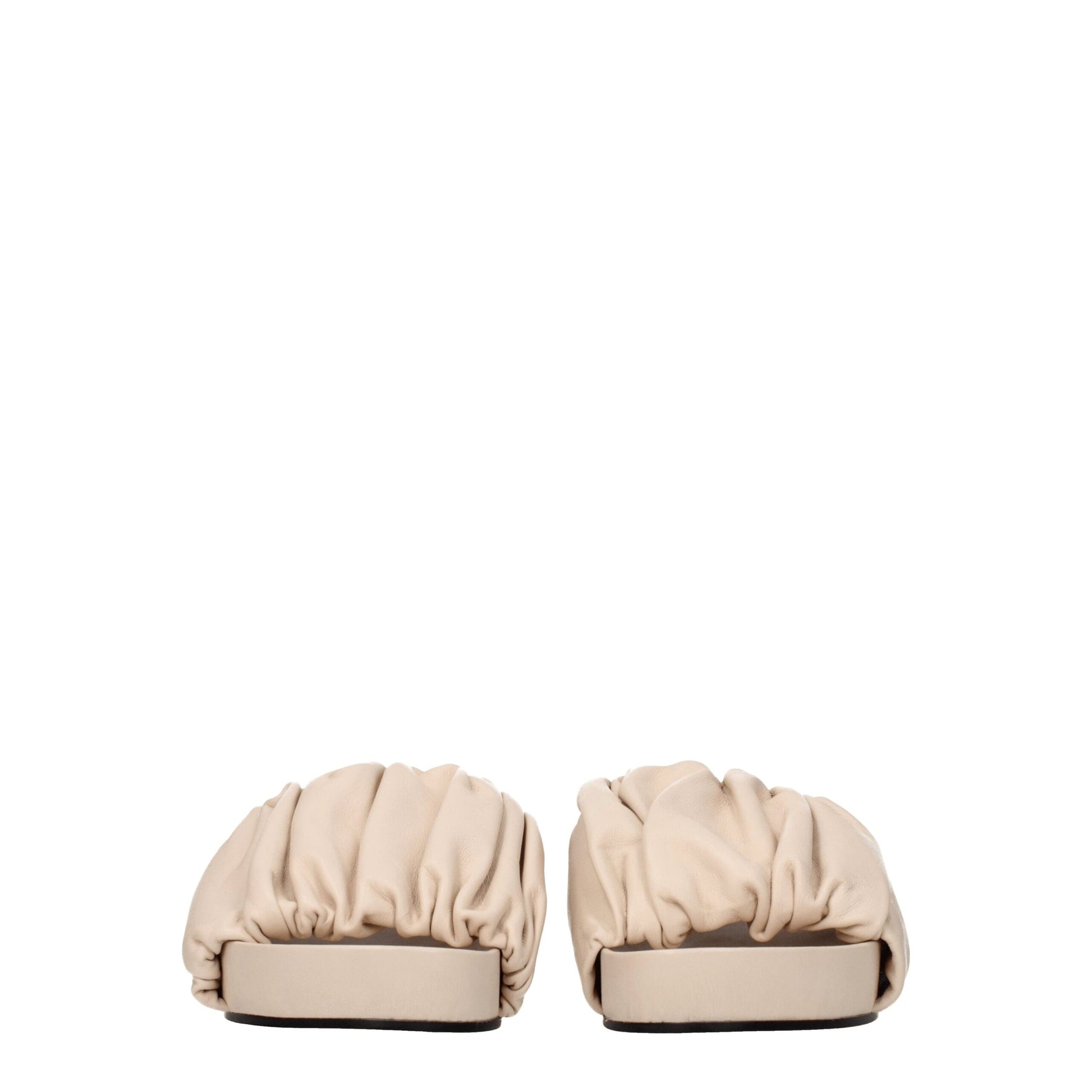 Mules en cuir rose Jil Sander