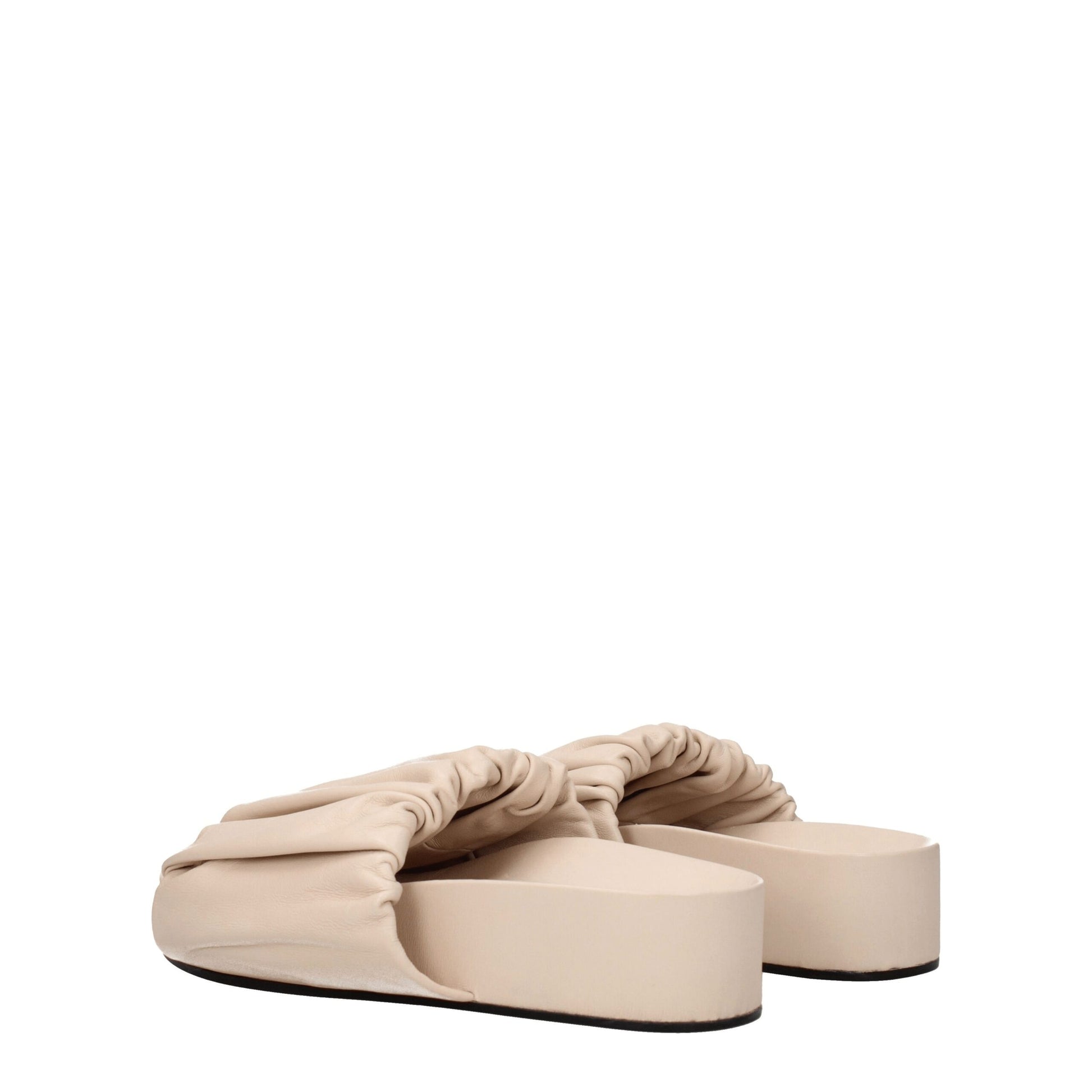 Mules en cuir rose Jil Sander