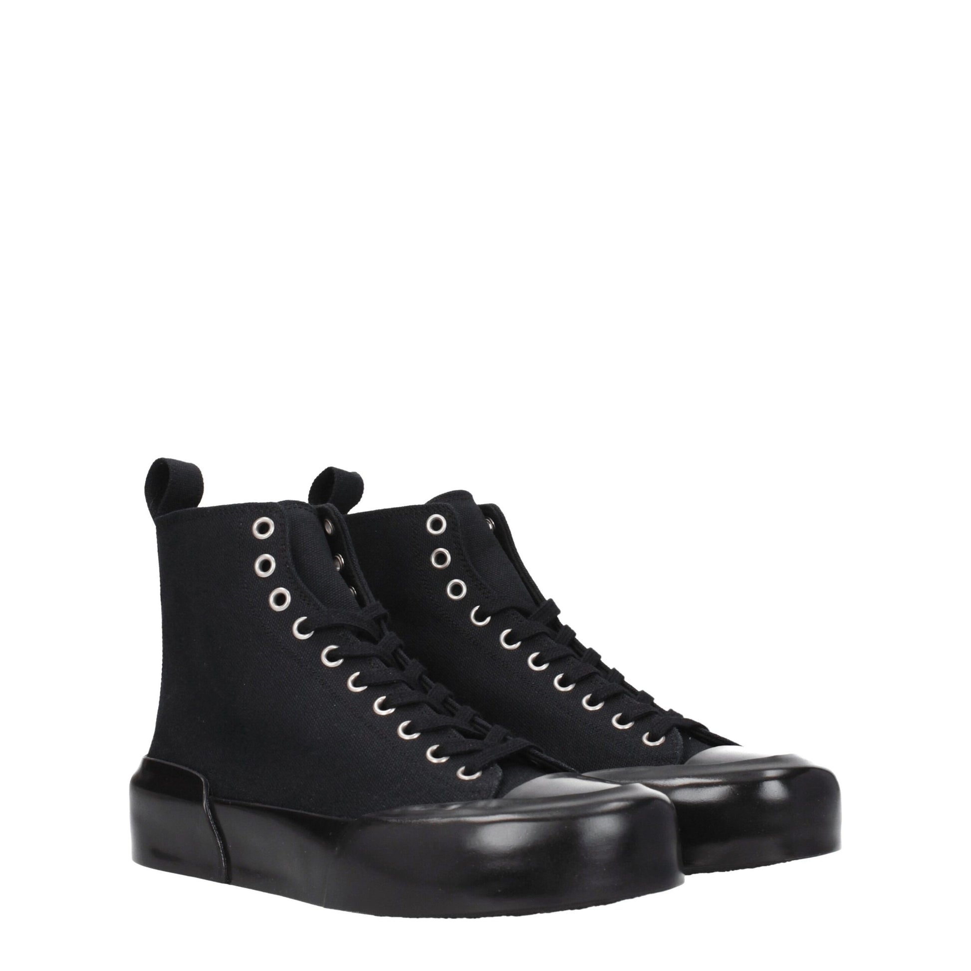 Jil Sander Baskets montantes en tissu noir
