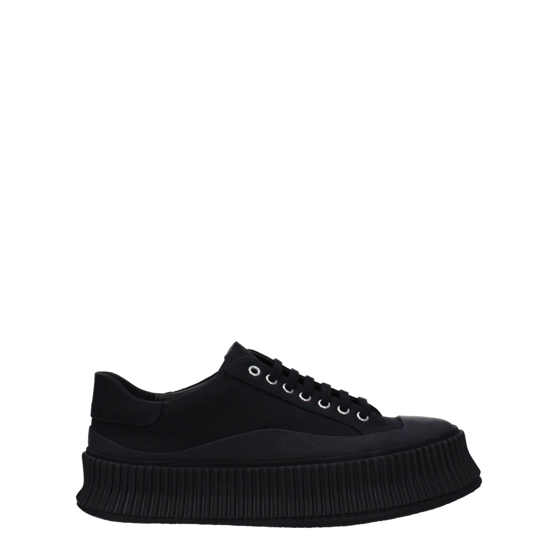 Baskets compensées en tissu noir Jil Sander