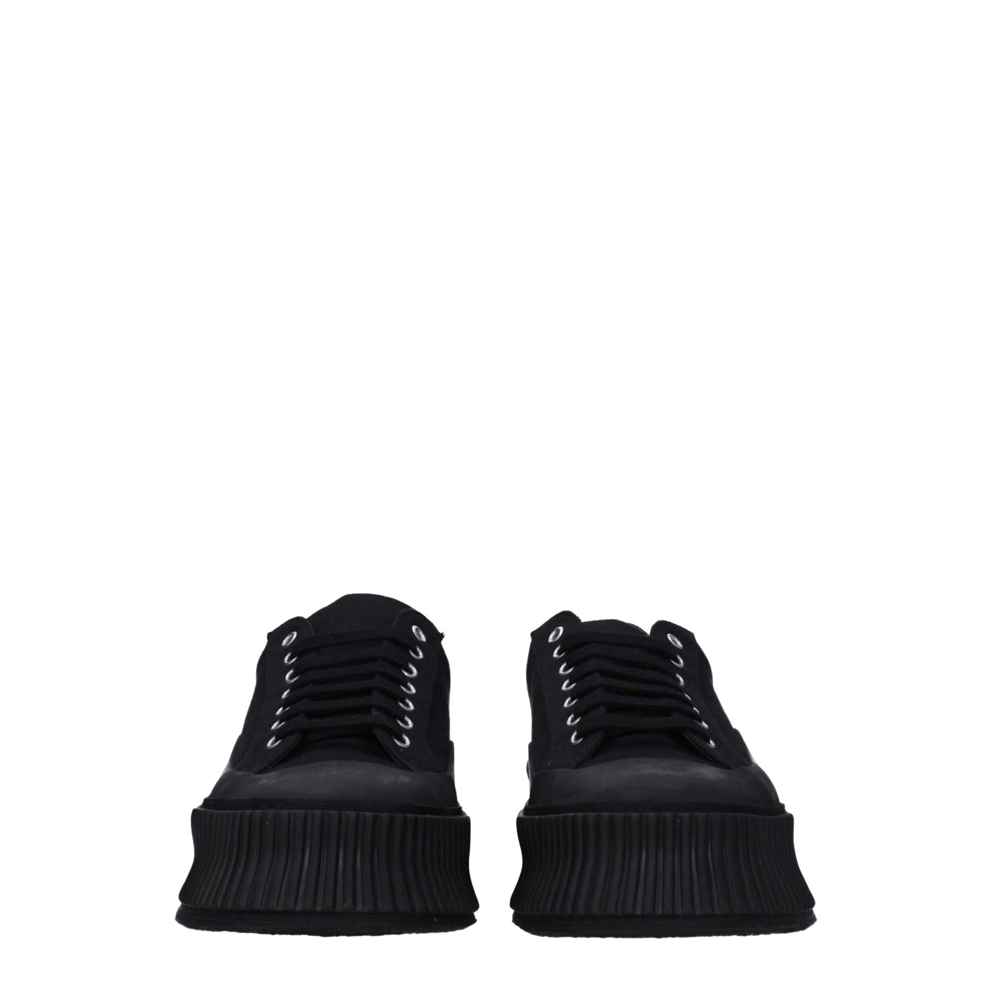 Baskets compensées en tissu noir Jil Sander