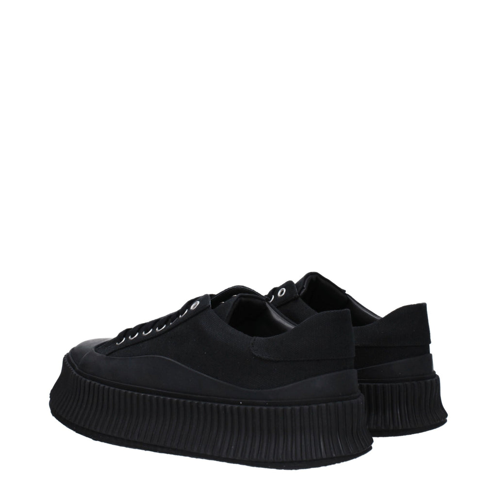 Baskets compensées en tissu noir Jil Sander