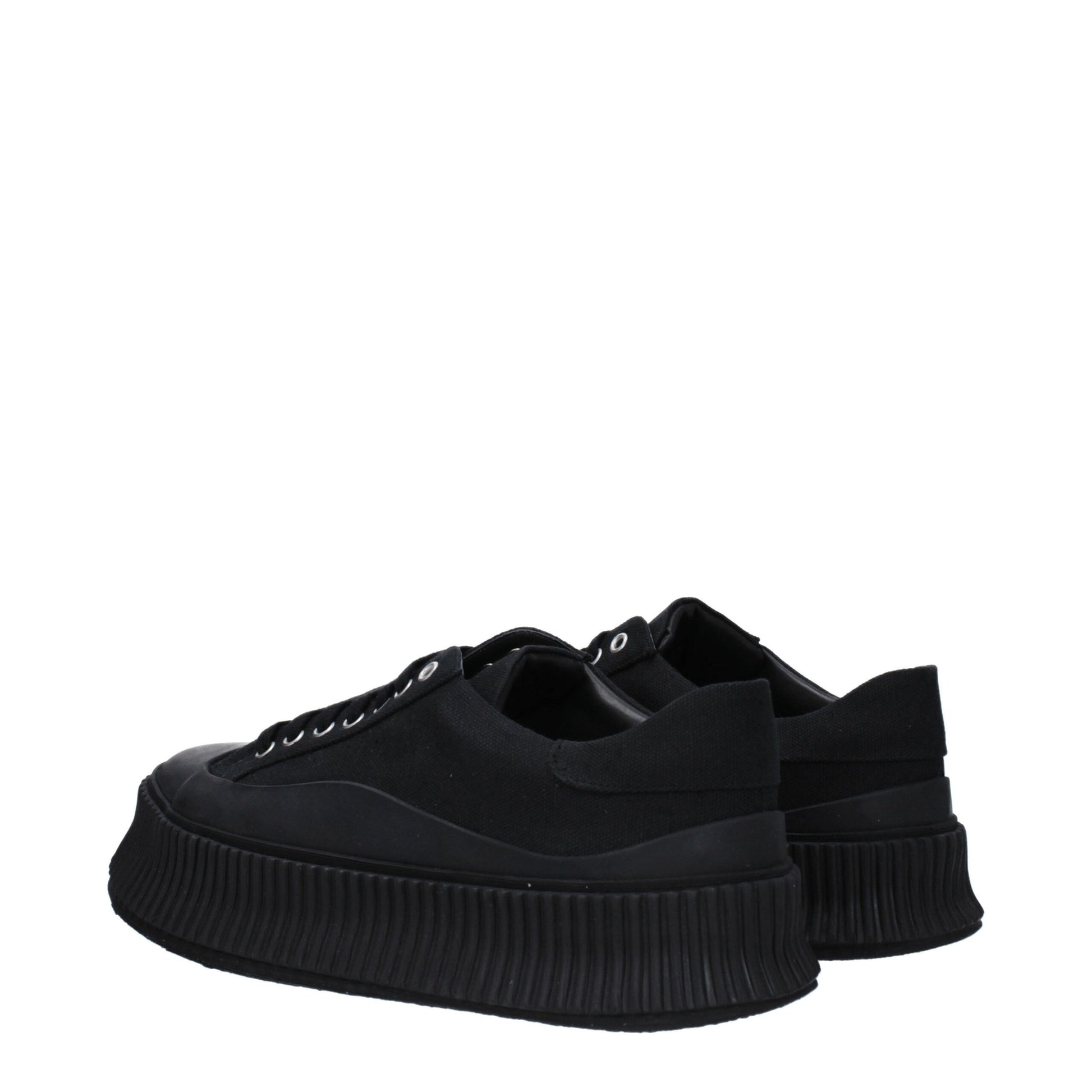 Baskets compensées en tissu noir Jil Sander