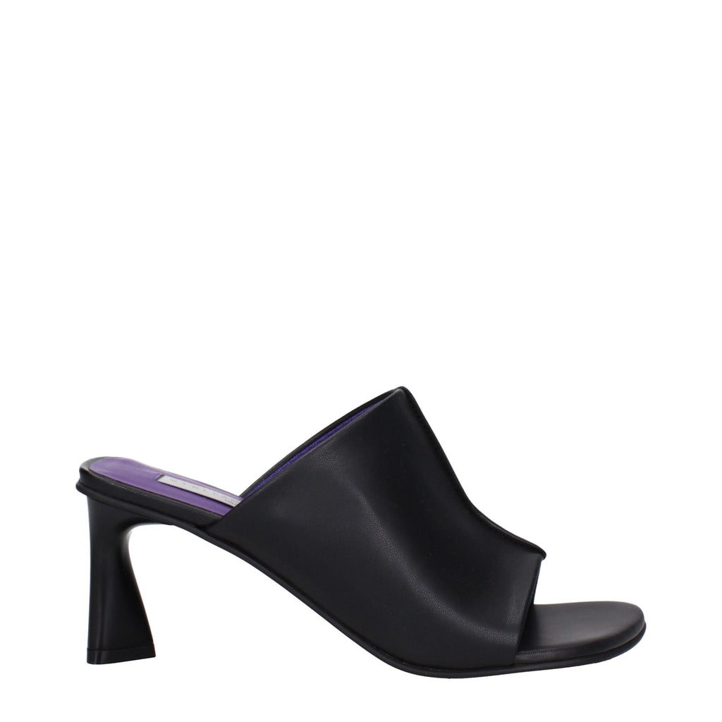 Sandales à talons aiguilles en cuir noir Stella McCartney