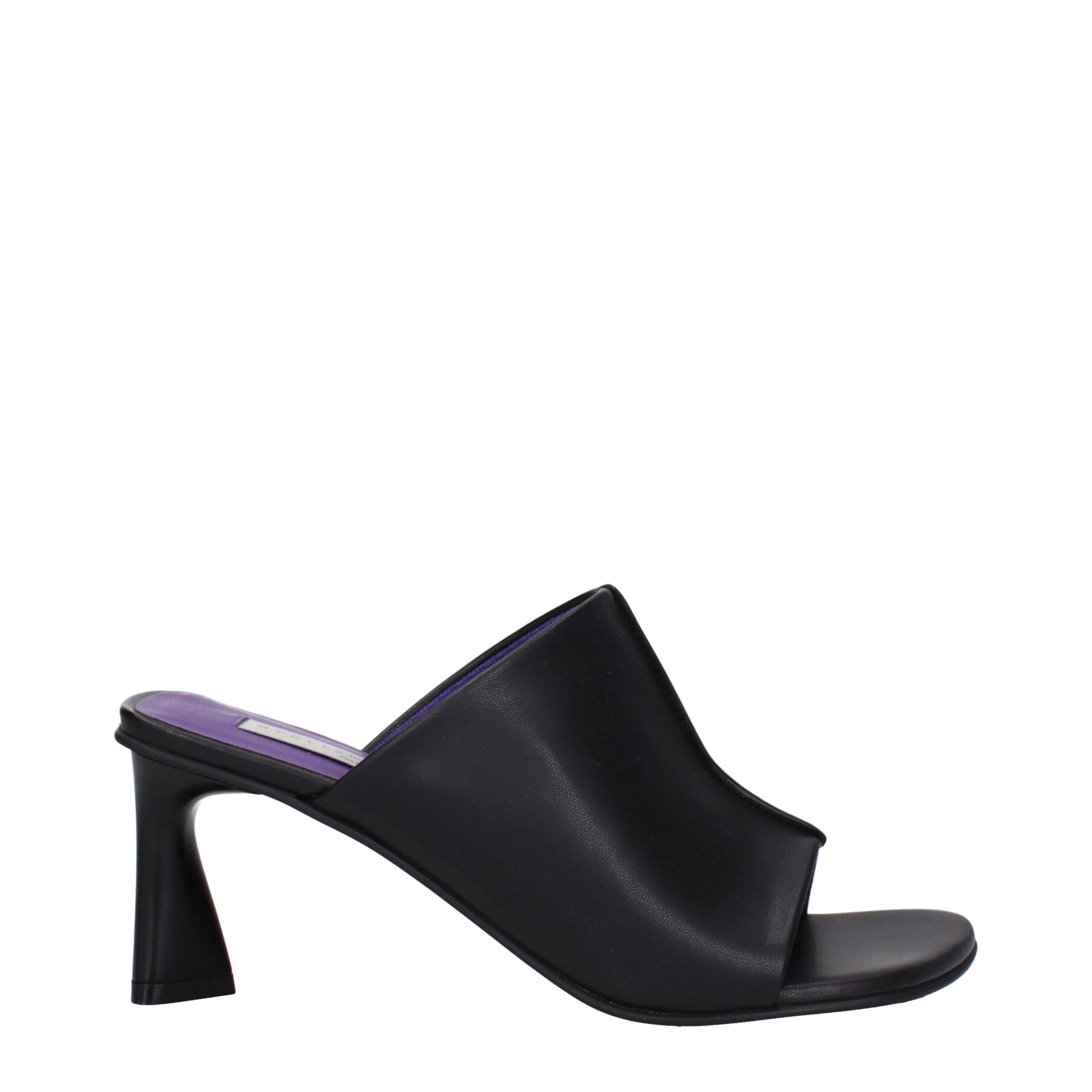 Sandales à talons aiguilles en cuir noir Stella McCartney