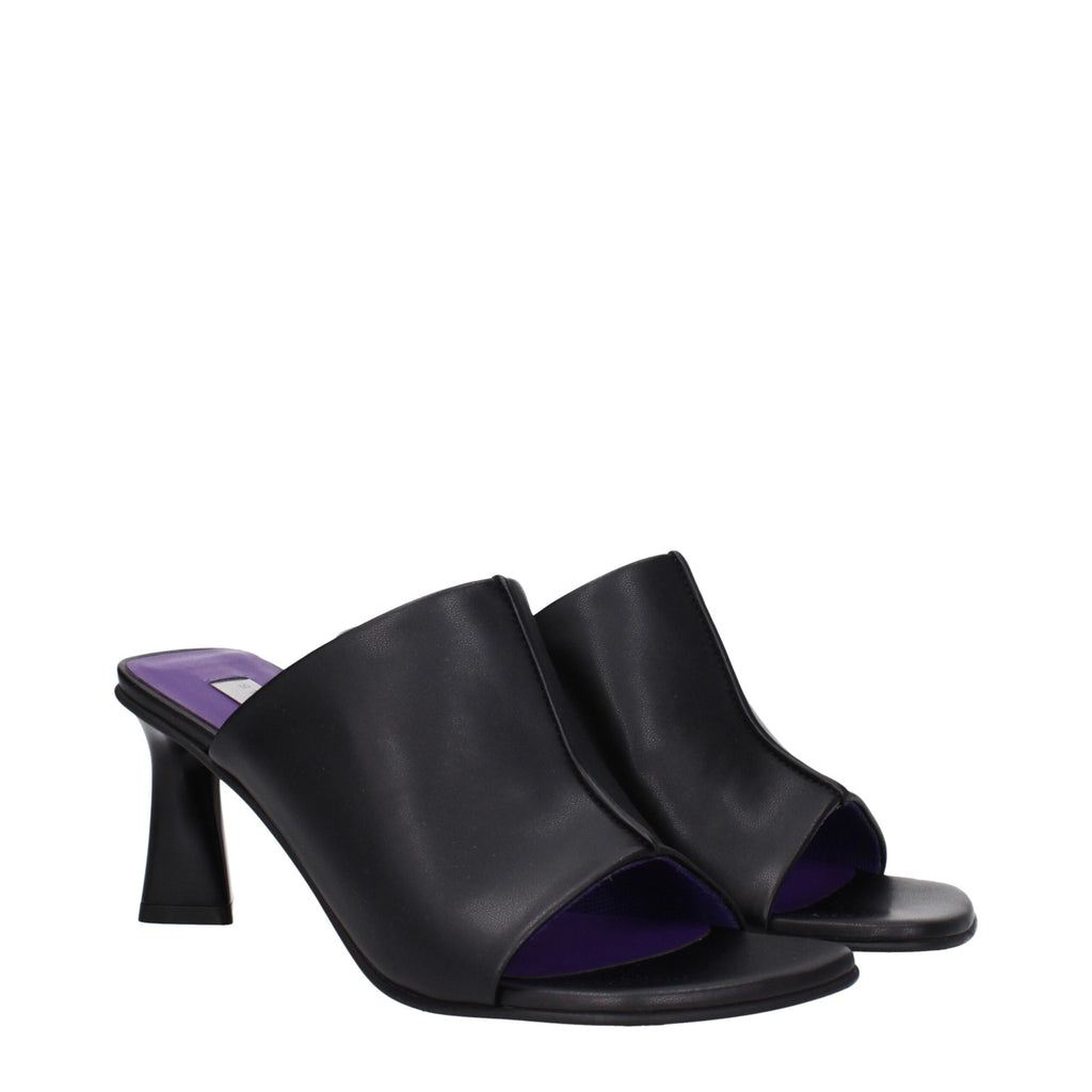 Sandales à talons aiguilles en cuir noir Stella McCartney