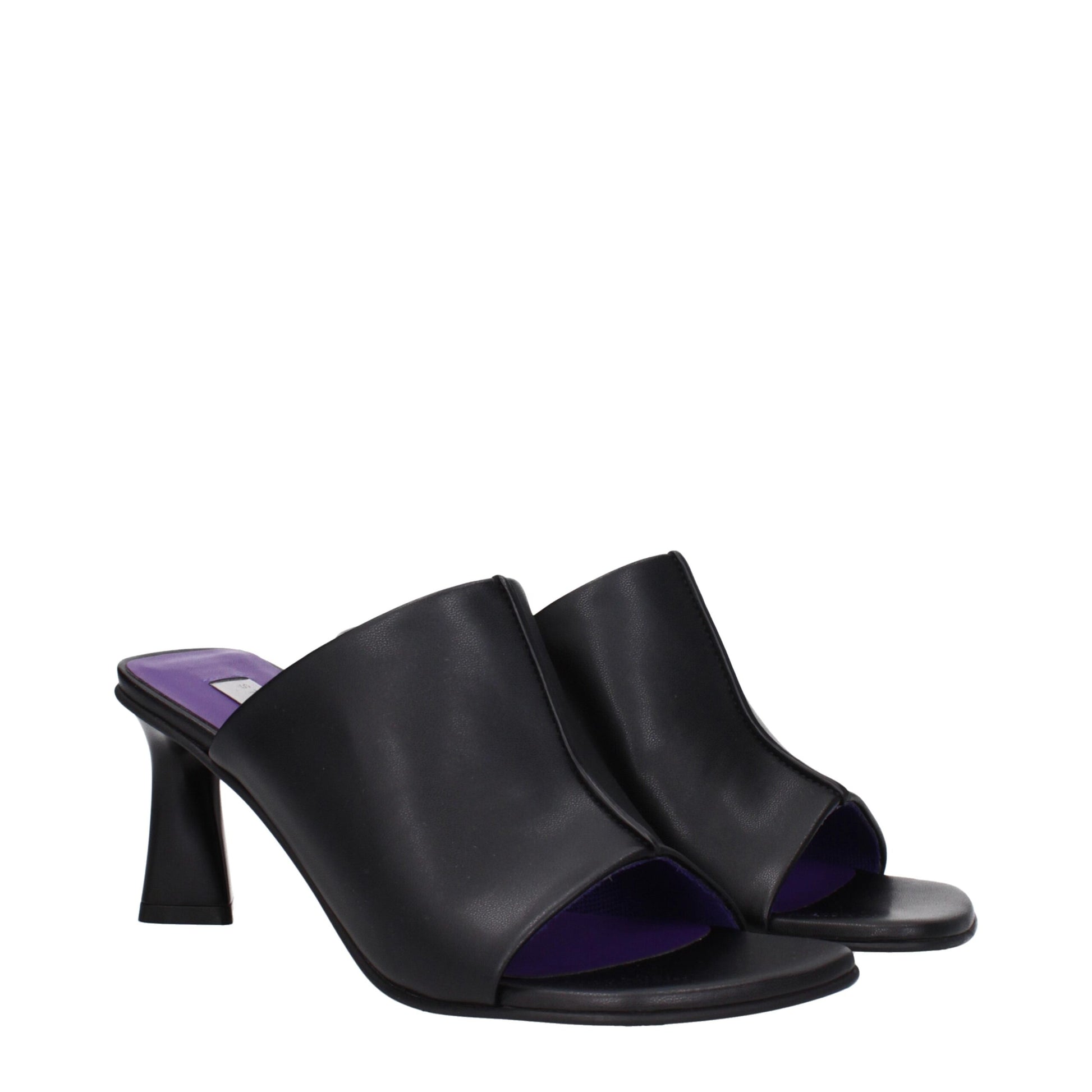 Sandales à talons aiguilles en cuir noir Stella McCartney