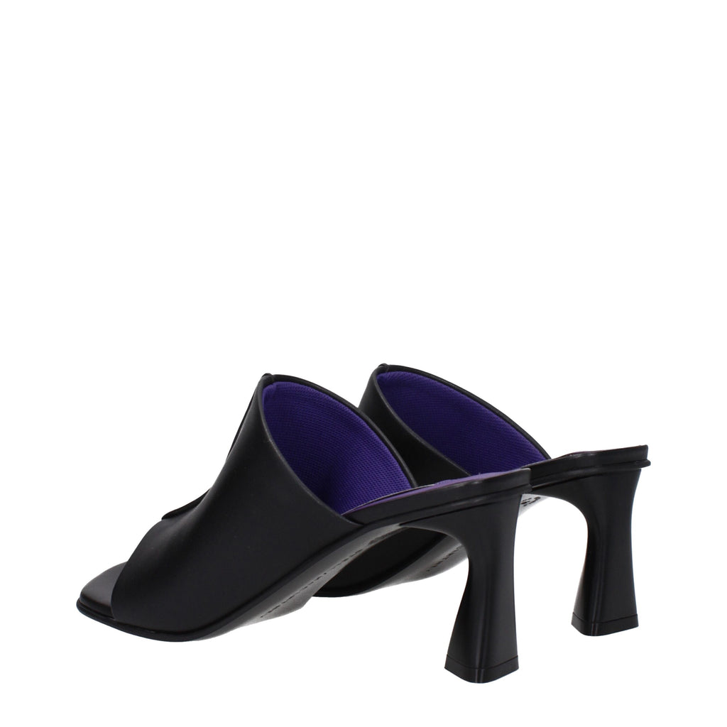 Sandales à talons aiguilles en cuir noir Stella McCartney