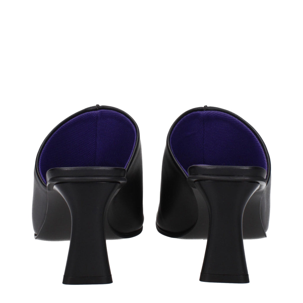 Sandales à talons aiguilles en cuir noir Stella McCartney