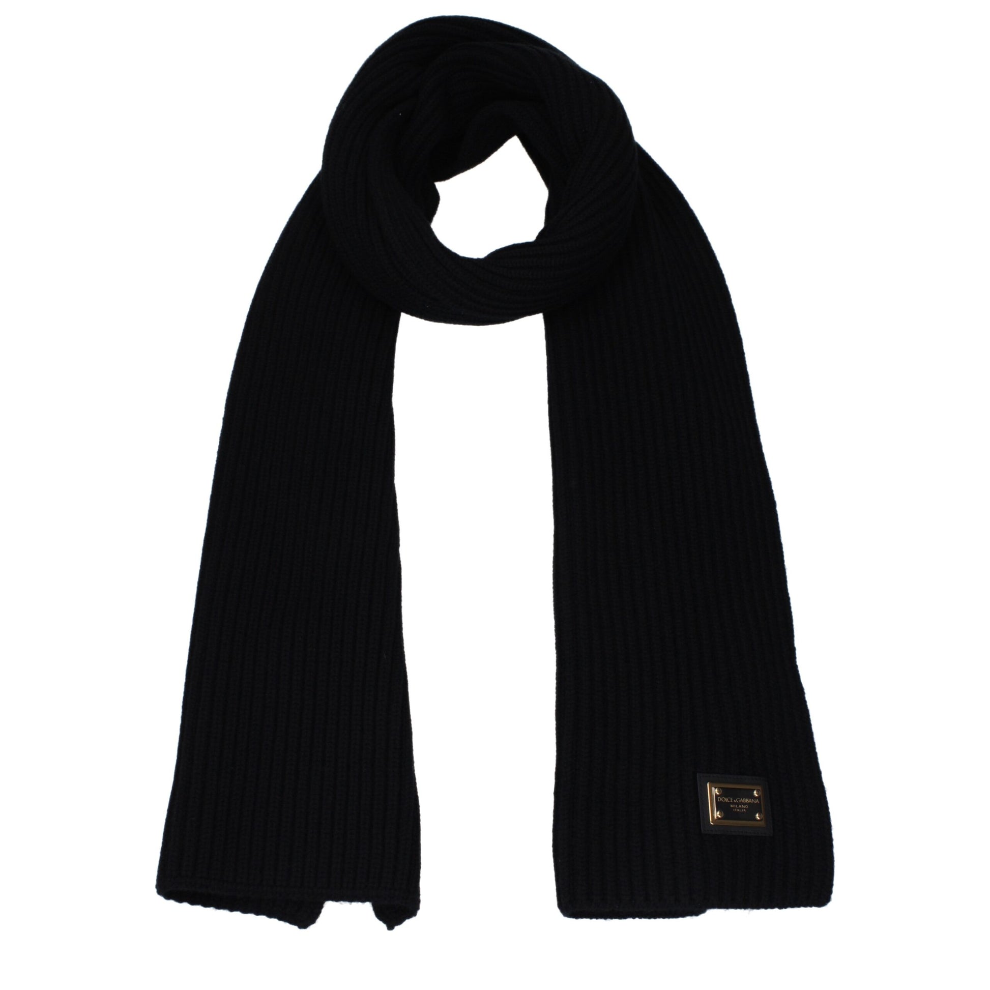 Dolce & Gabbana Black Cashmere Scarf