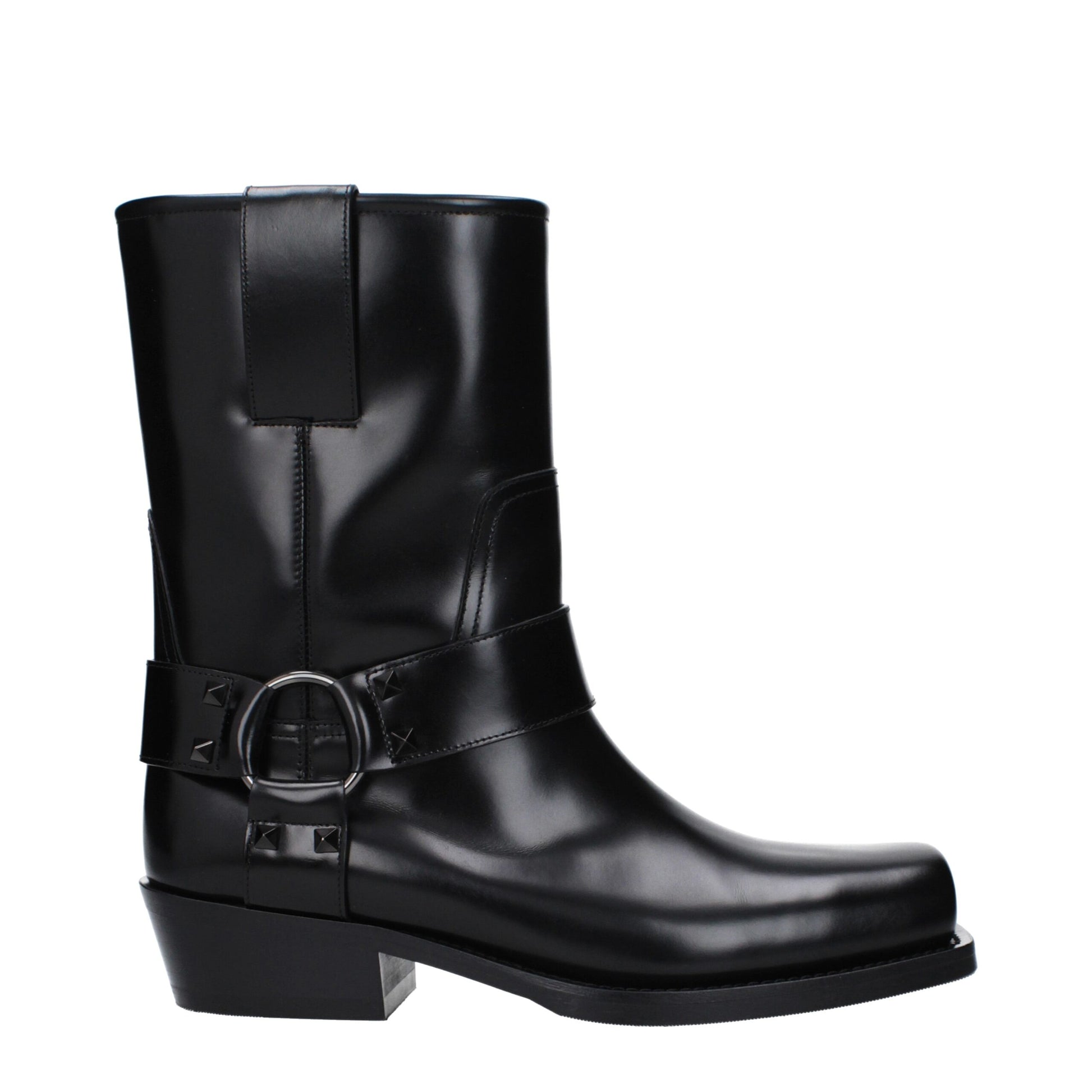 Bottines Valentino Garavani en cuir noir