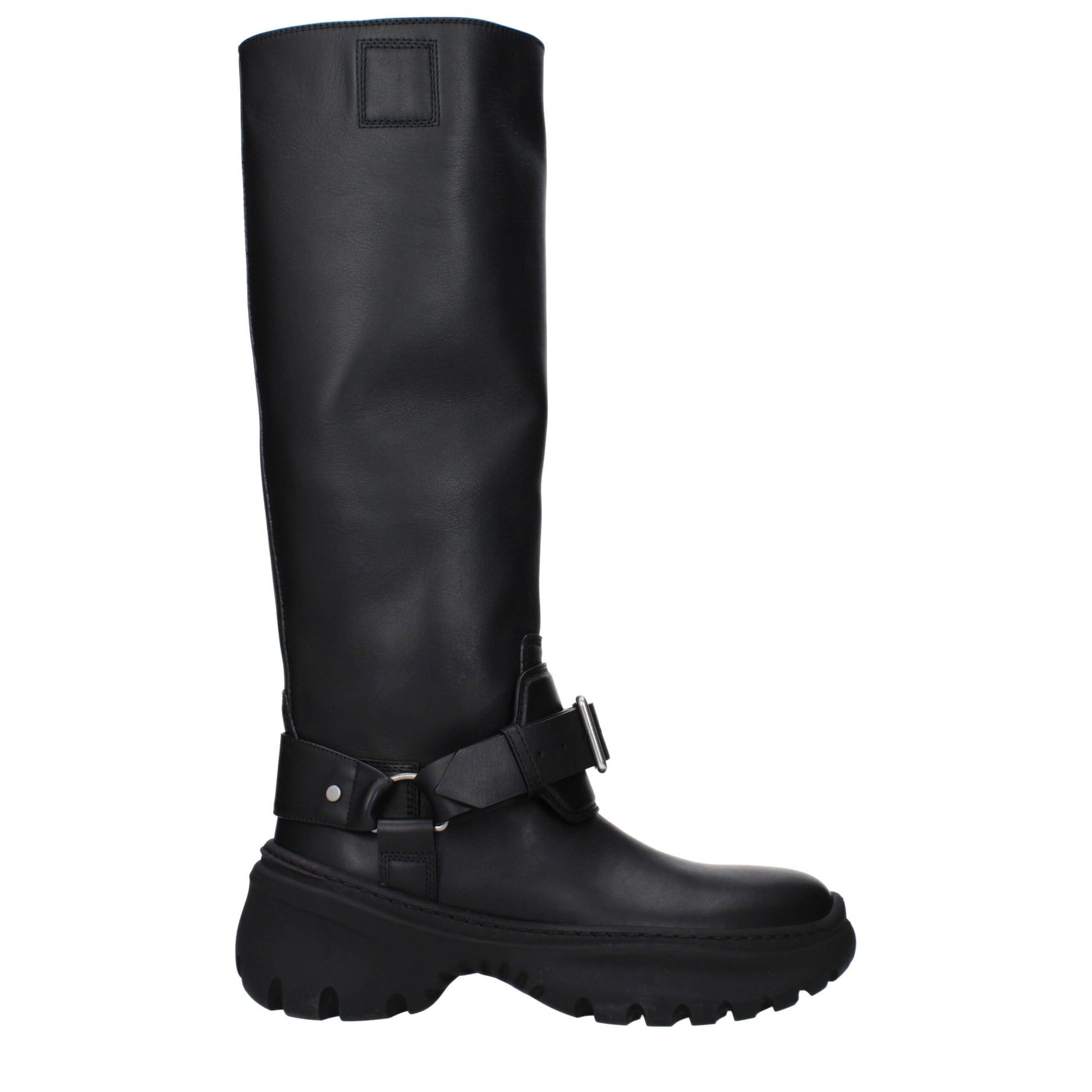 Bottes en cuir noir Burberry