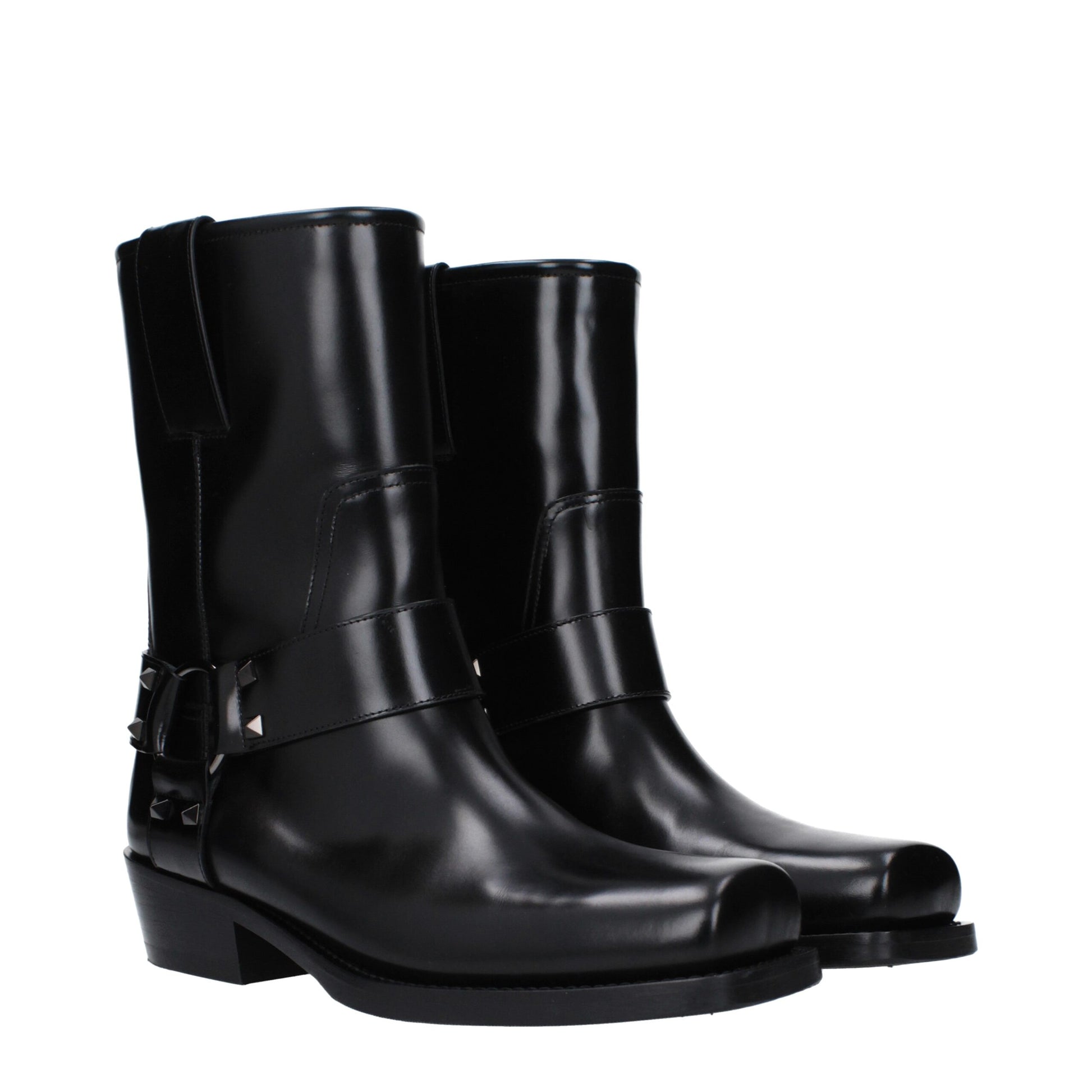 Bottines Valentino Garavani en cuir noir