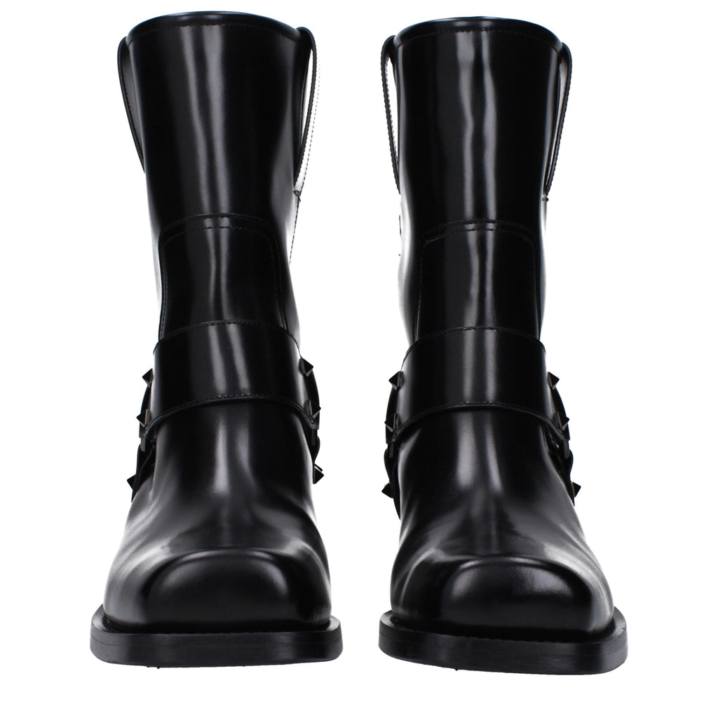 Bottines Valentino Garavani en cuir noir