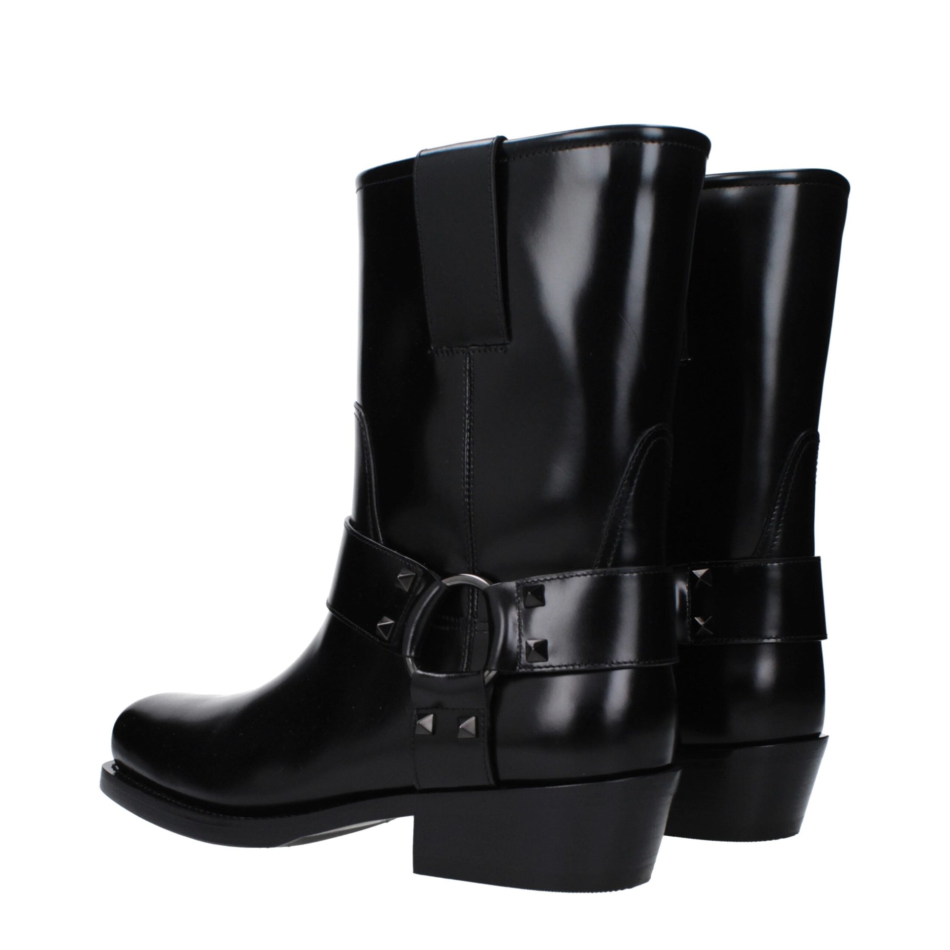 Bottines Valentino Garavani en cuir noir