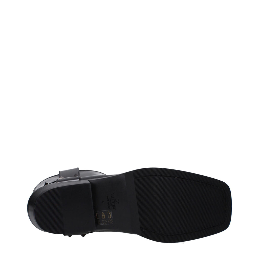 Bottines Valentino Garavani en cuir noir