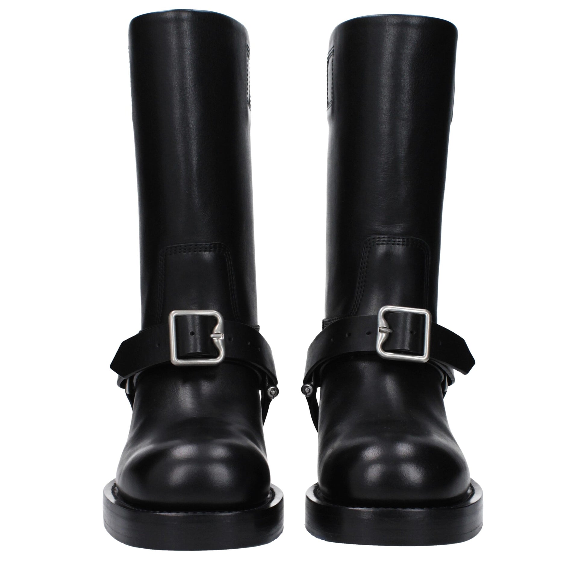 Bottes en cuir noir Burberry