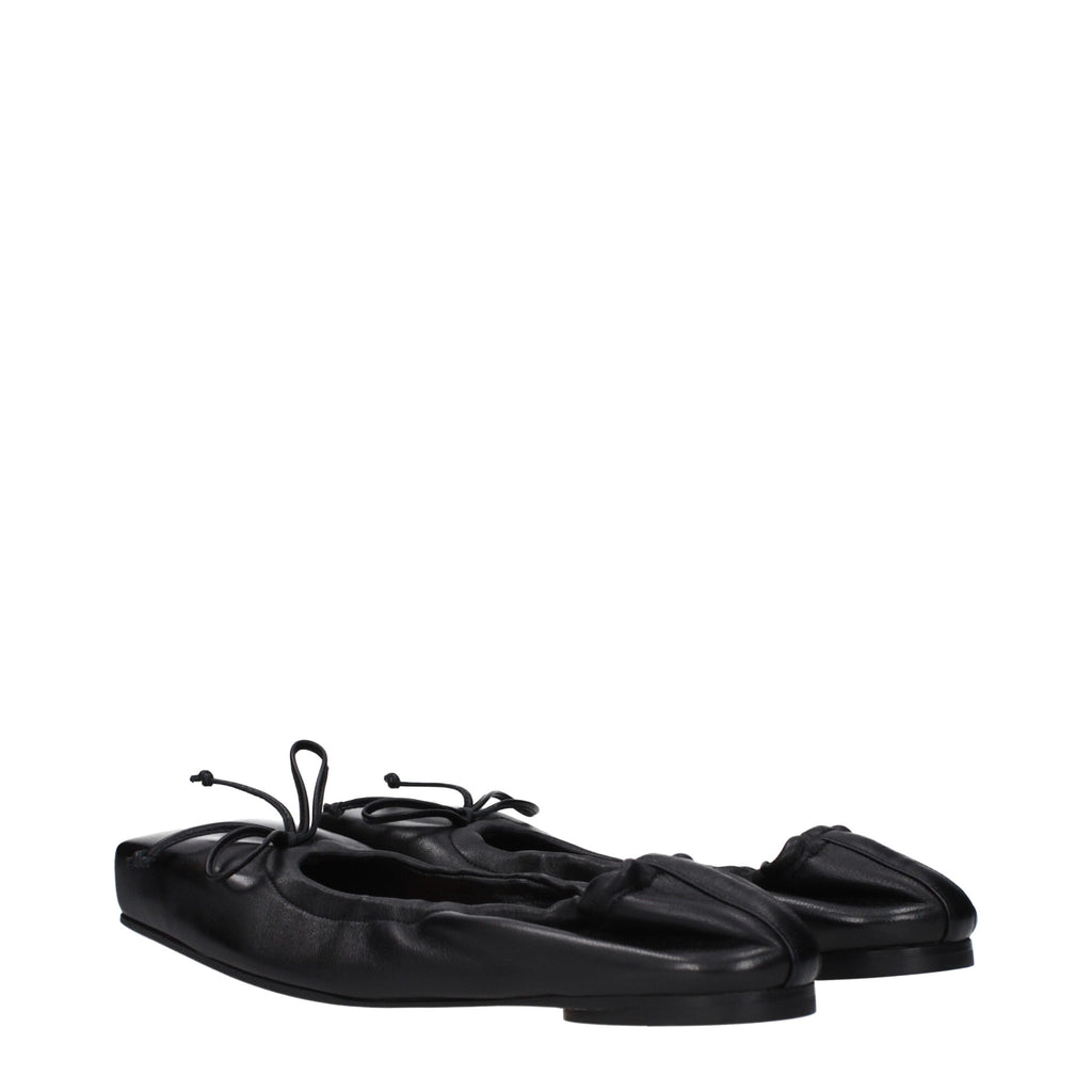 Jacquemus Black Leather Ballet Flats