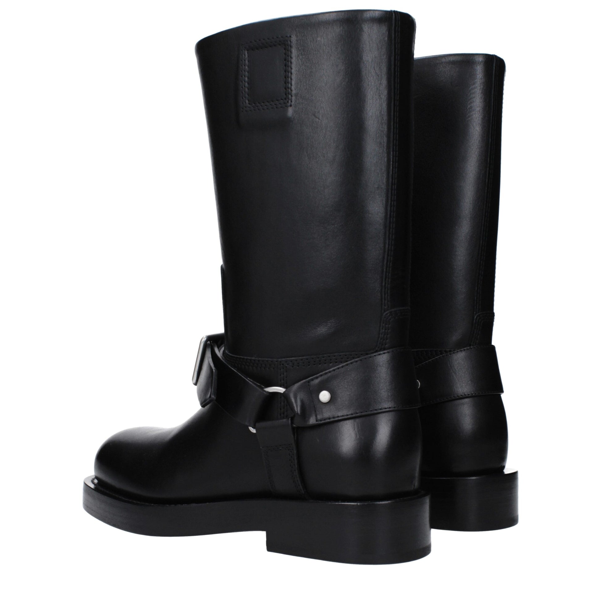 Bottes en cuir noir Burberry
