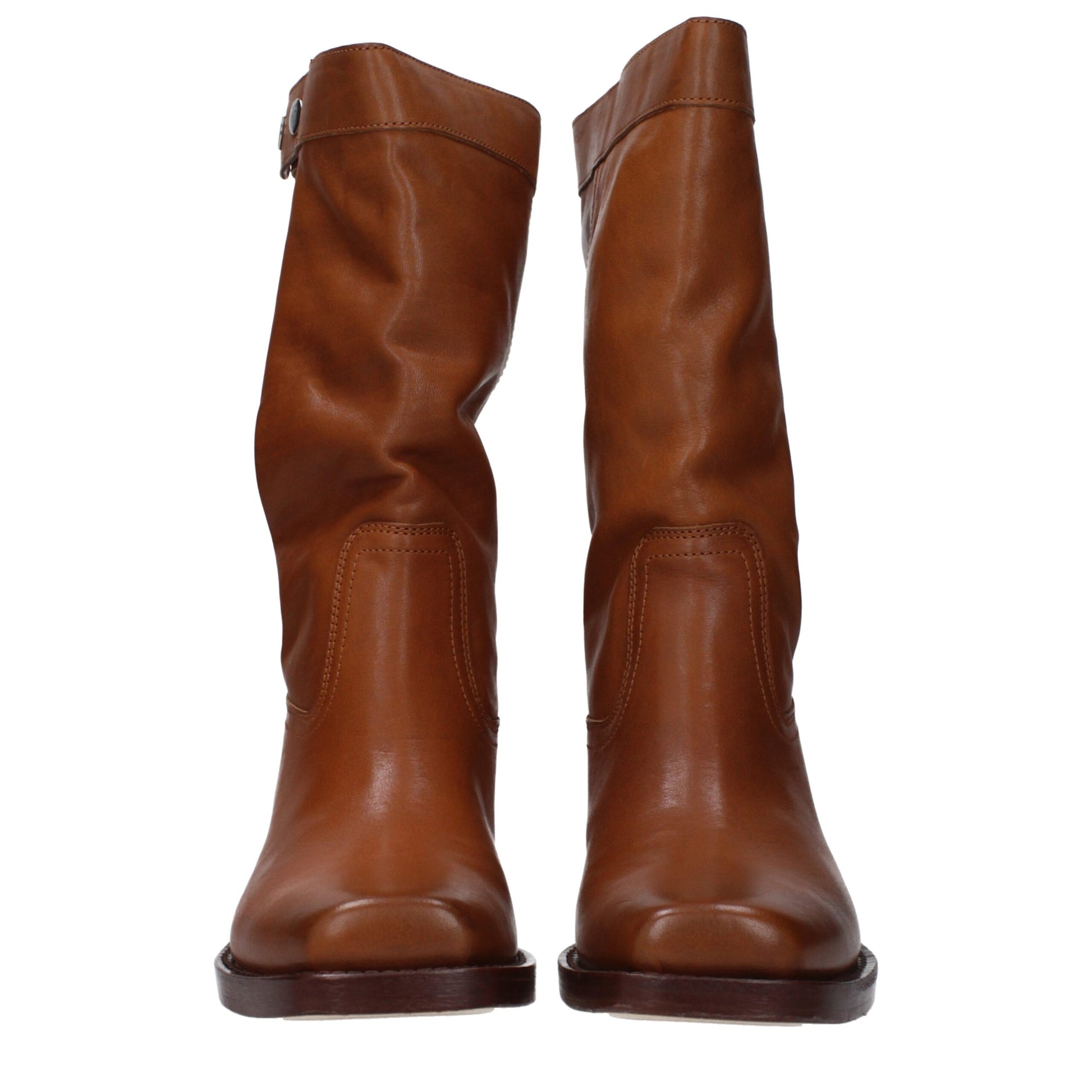 Bottes courtes Isabel Marant en cuir marron